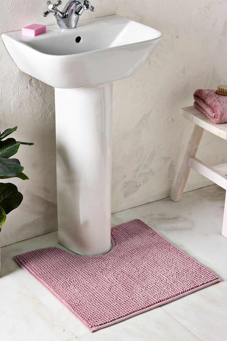 Dusky Pink Bobble Bath Mat - Image 1 of 1