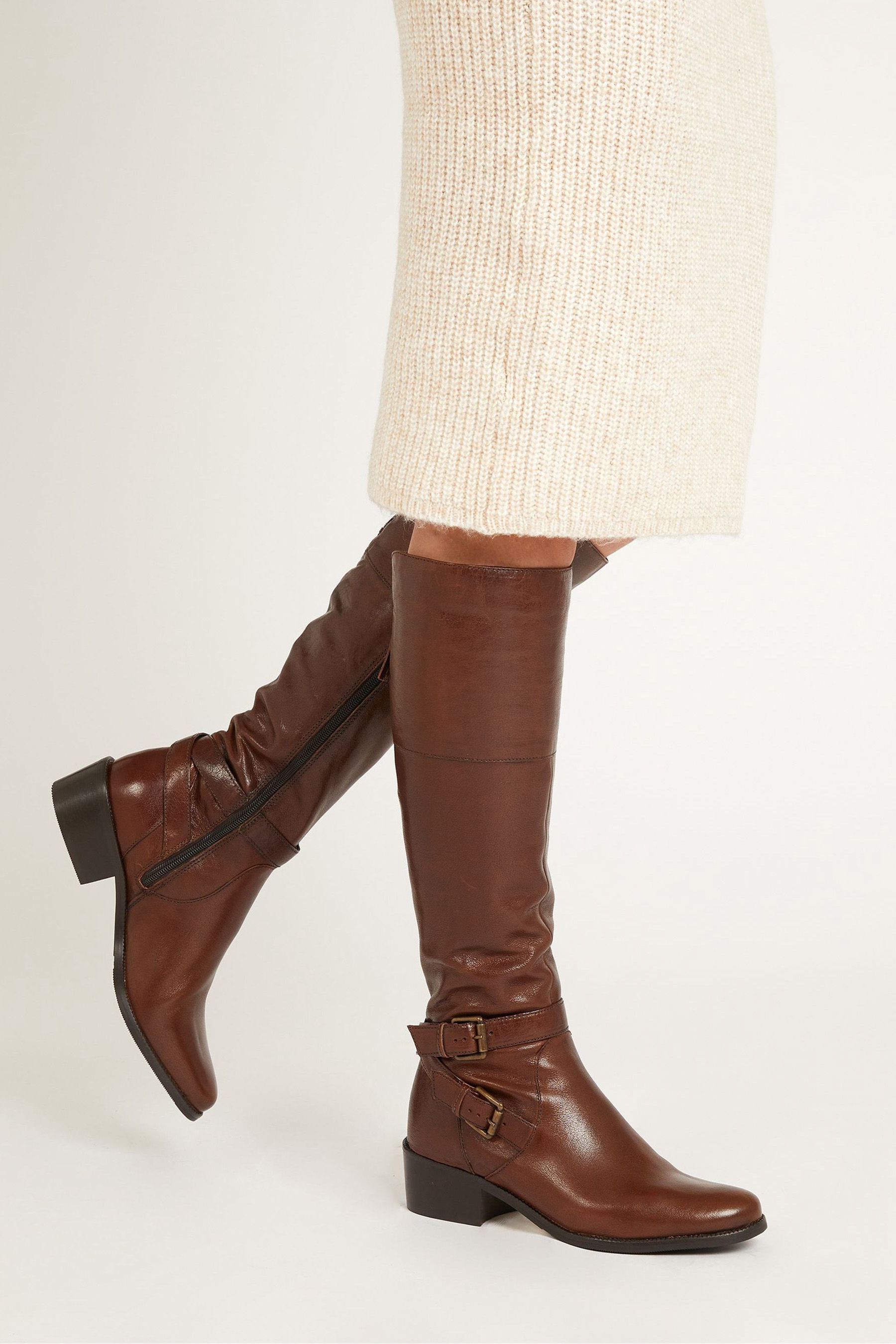 Buy Jones Bootmaker Ladies Brown Long Smart Boots from the Next UK