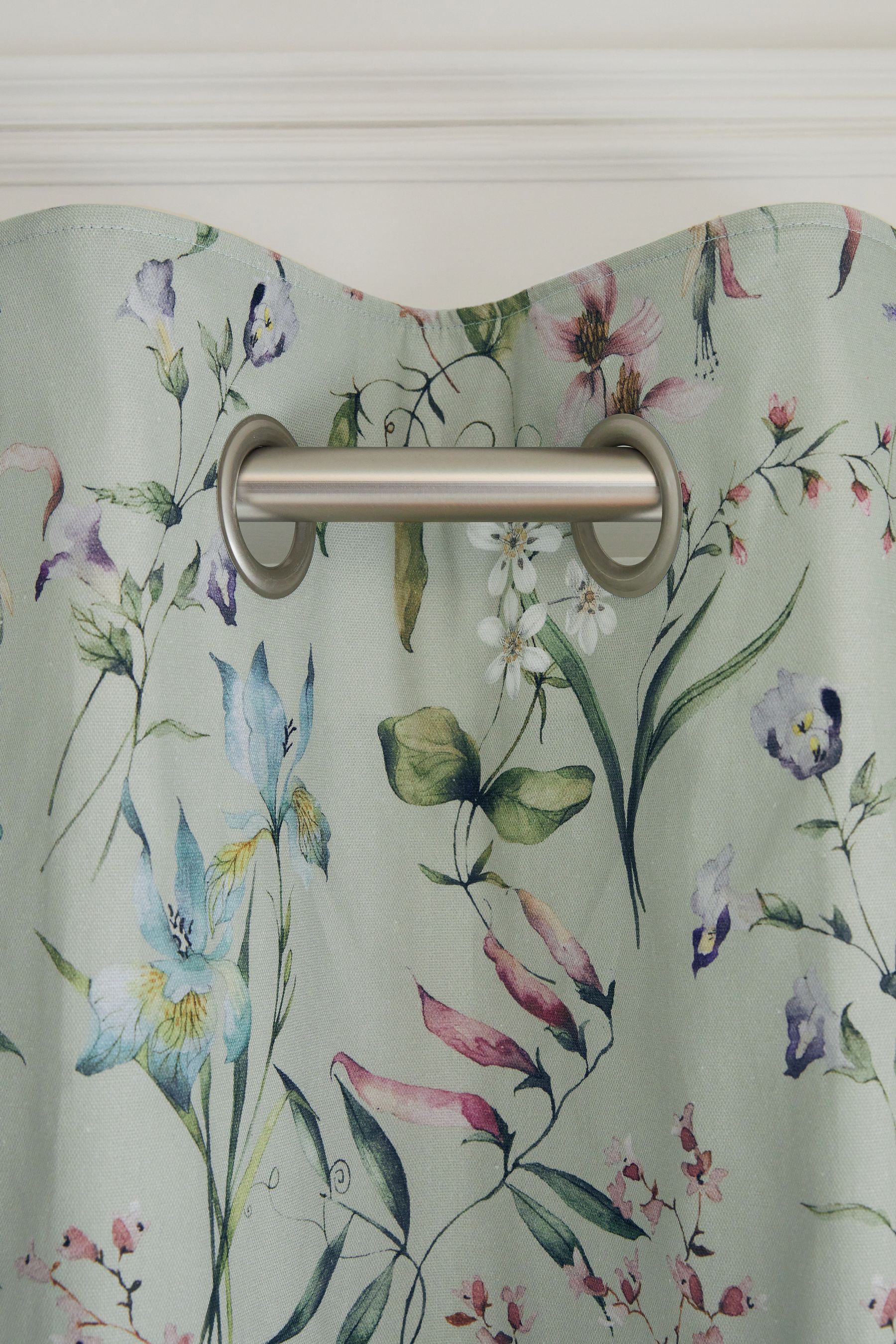 Buy Sage Green Next Regency Floral Eyelet Blackout/Thermal Curtains