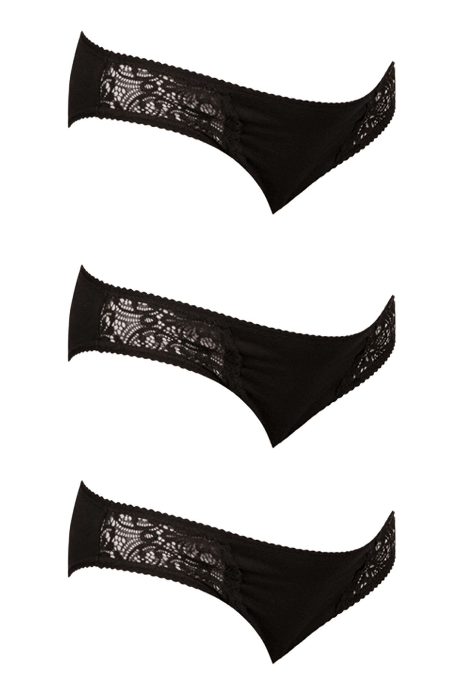 Buy JoJo Maman Bébé Black 3Pack Lace Trim Maternity Knickers from the