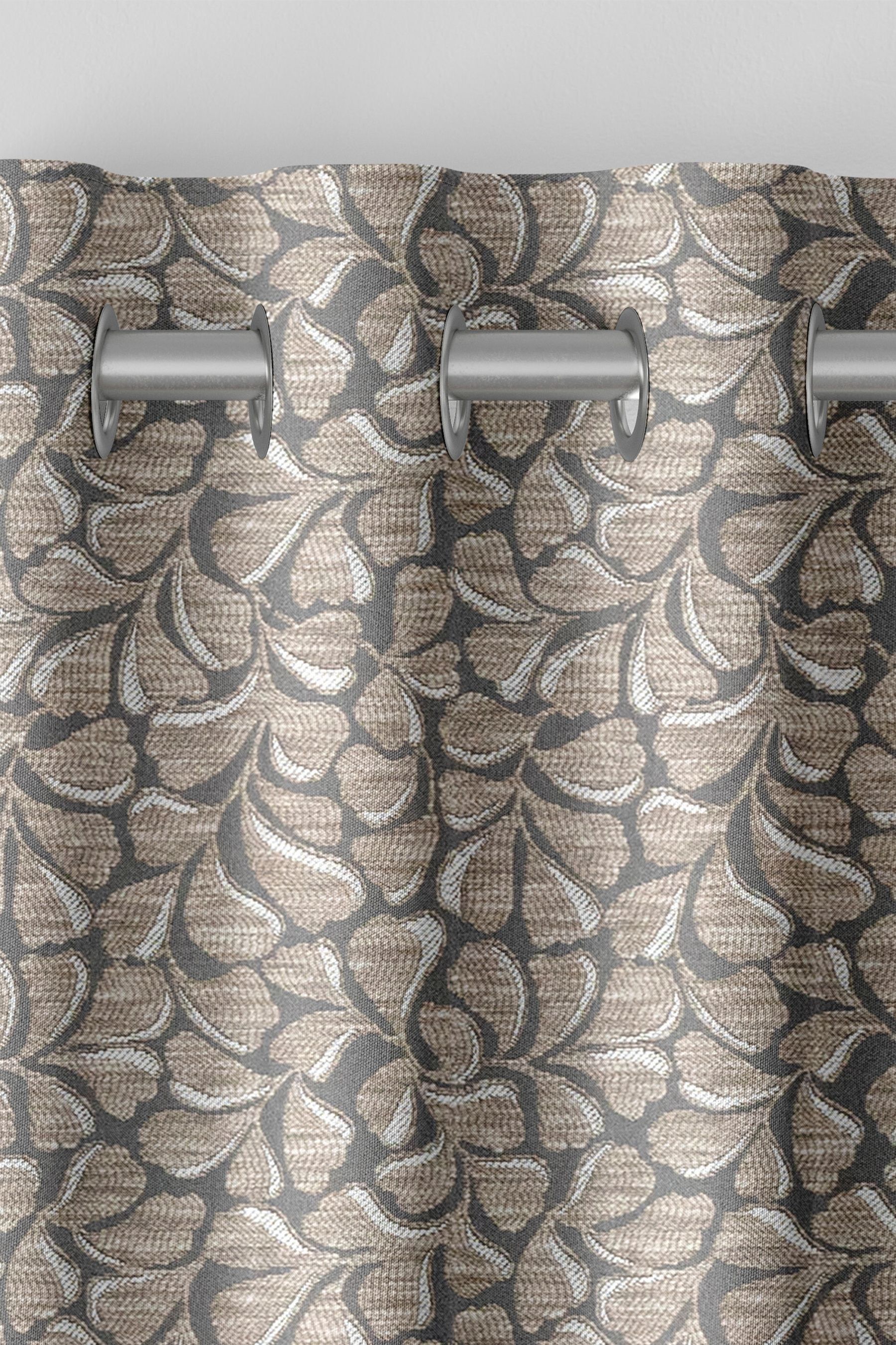 Buy Laura Ashley Almond Brown Maidenhair Woven Made To Measure Curtains