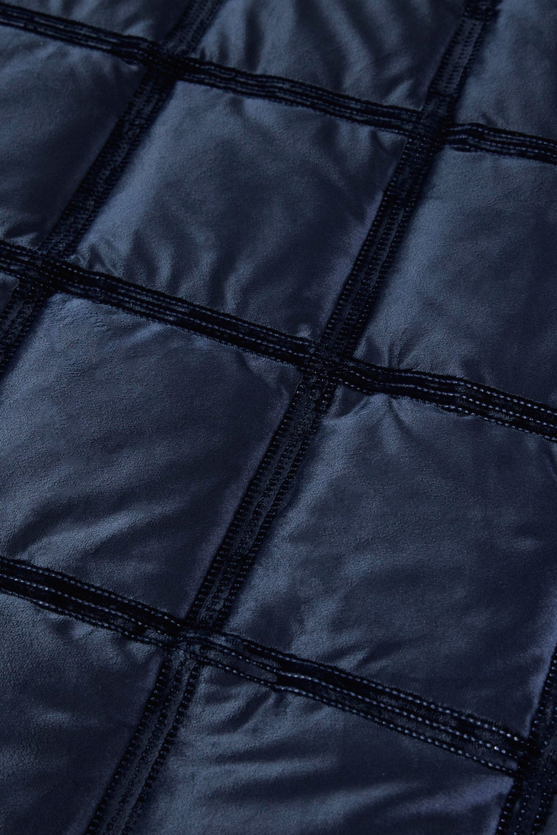 Buy Soiree Blue Brighton Square Velvet Duvet Cover and Pillowcase Set