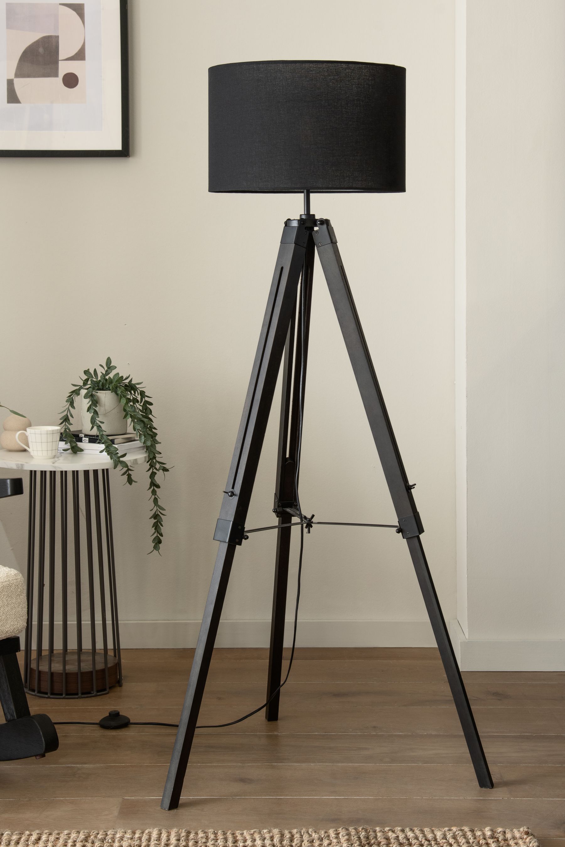 Buy Black Bronx Wood Tripod Floor Lamp from the Next UK online shop