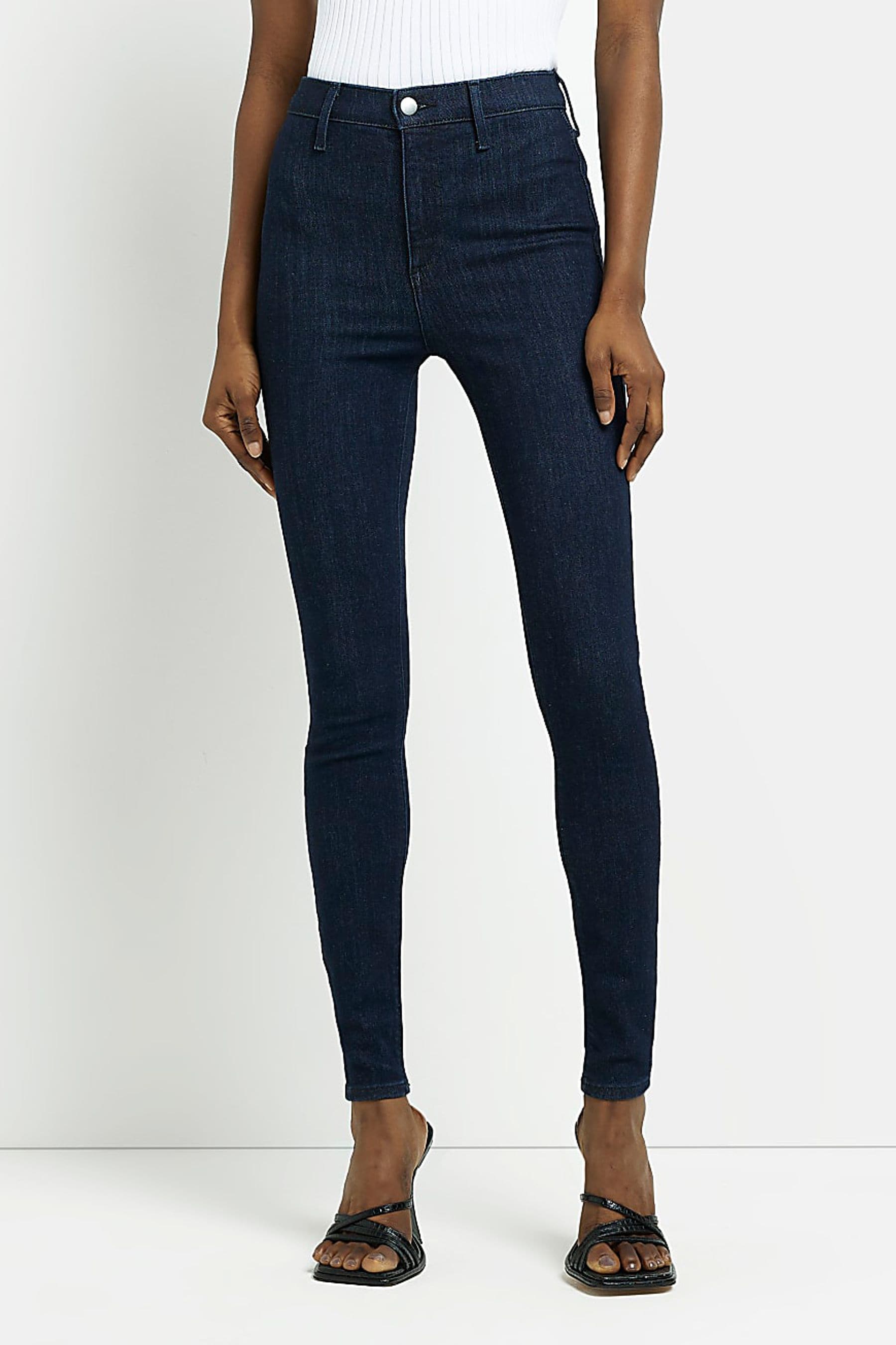 Buy River Island Blue High Rise Skinny Jeans from the Next UK online shop