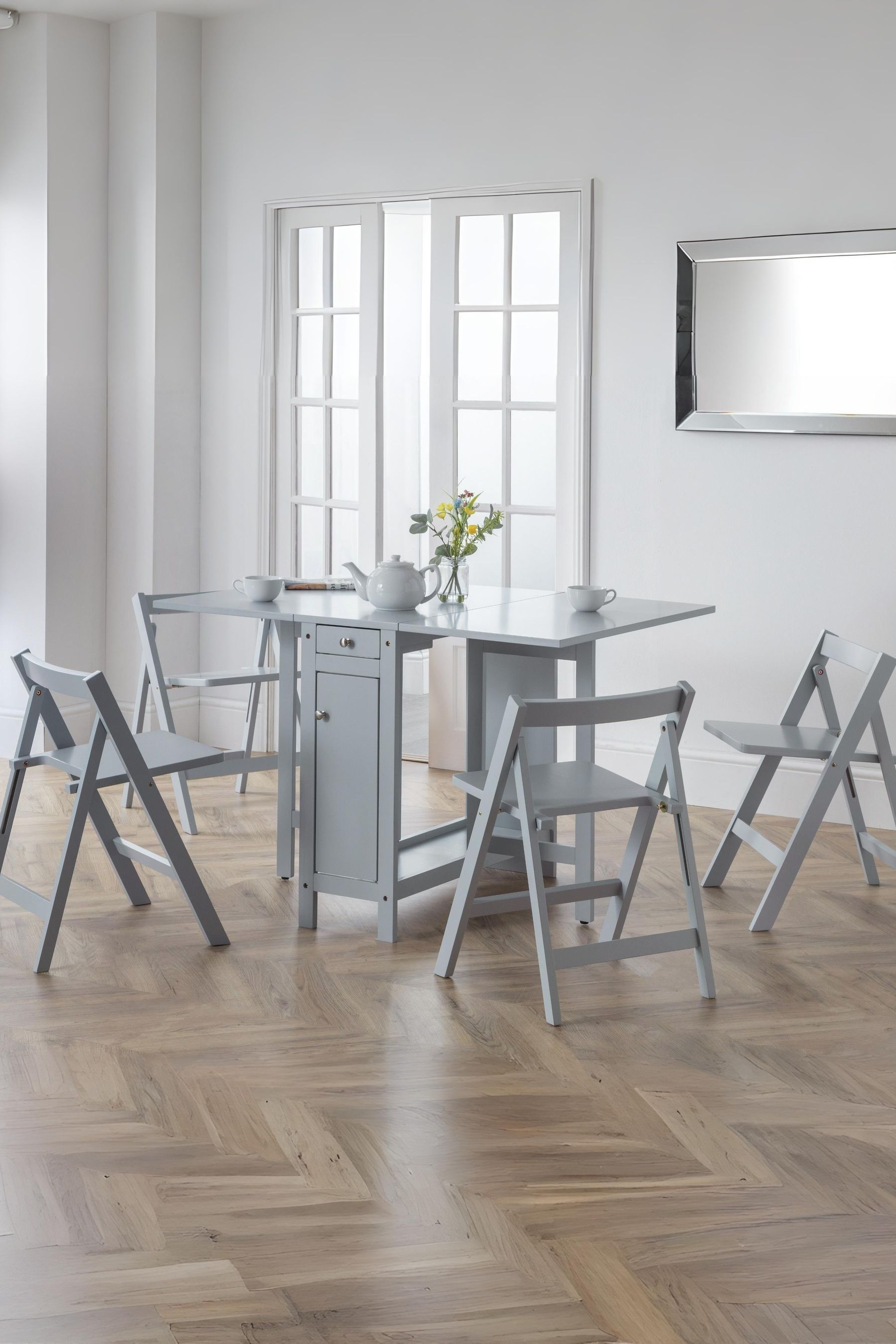 Buy Julian Bowen Grey Savoy Compact 4 Seater Dining Set from the Next