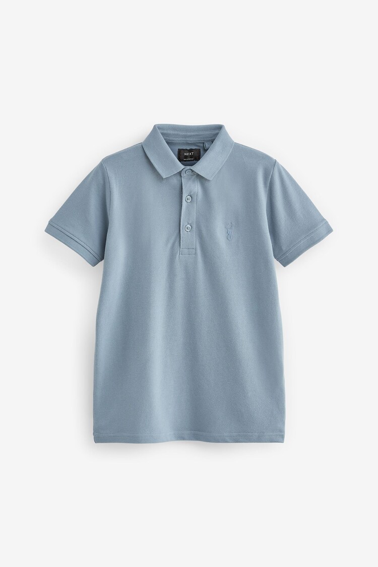 Denim modra - kratek rokav; s kratkimi rokavi Polo majica (3-16let) - Slika 1 iz 1
