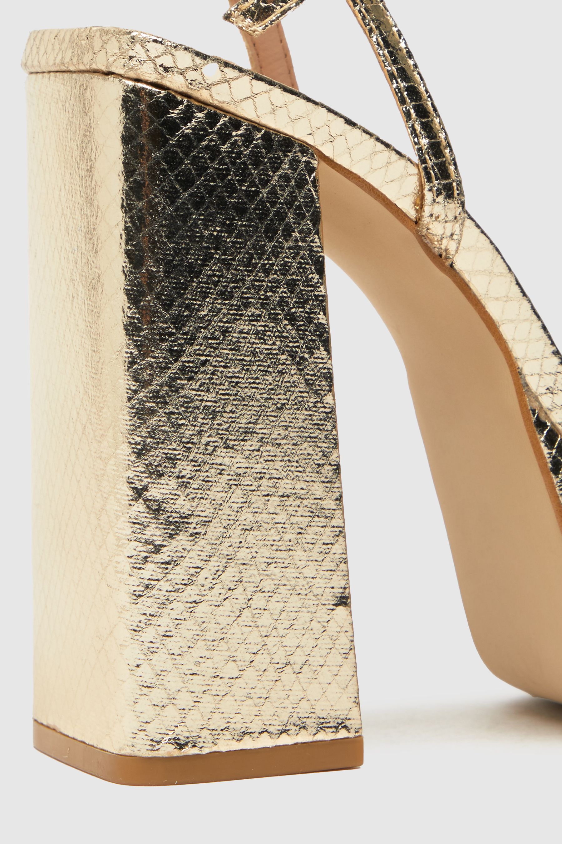 Buy Schuh Gold Skylar Snake Effect Square Toe Sandals from the Next UK