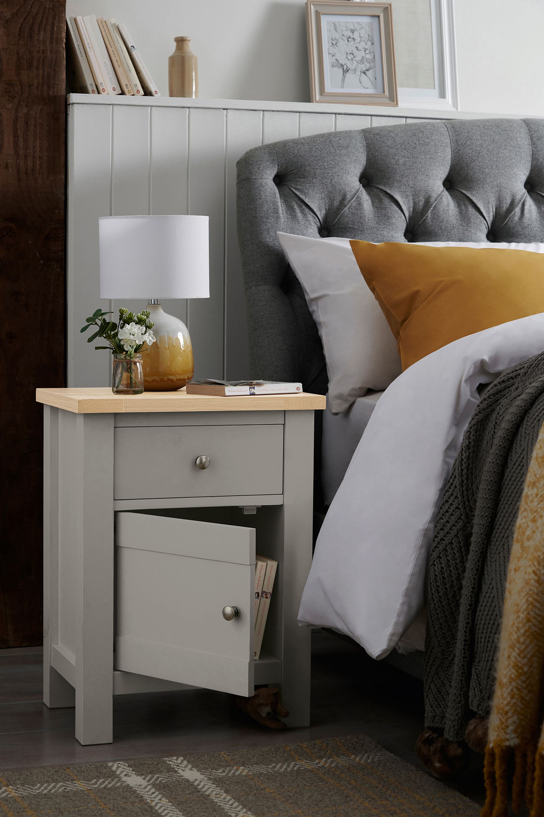 Buy Dove Grey Malvern Paint Effect 2 Drawer Bedside Table from the Next UK online shop