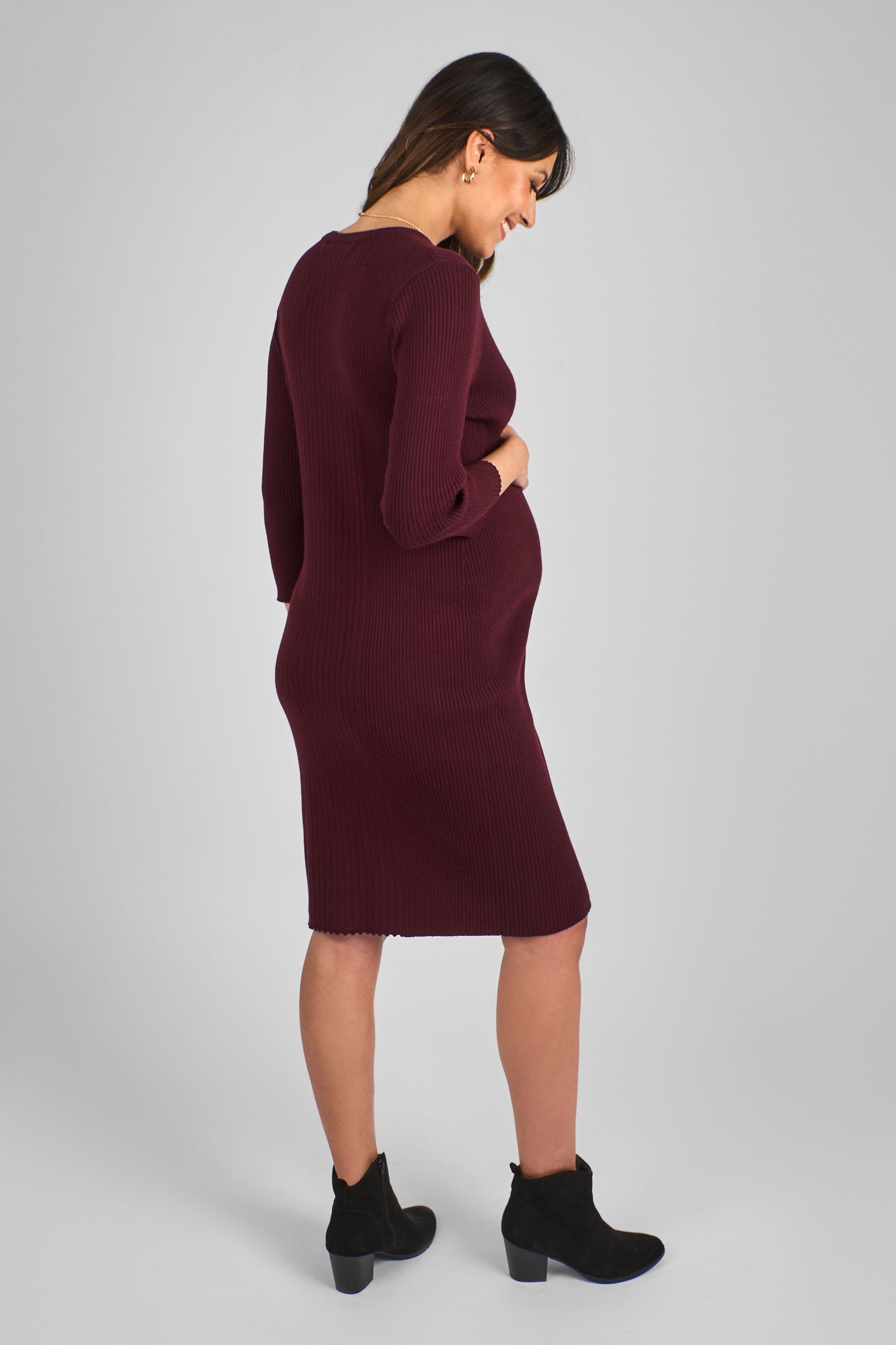 Buy JoJo Maman Bébé Burgundy Red Knitted Tube Maternity Dress from the