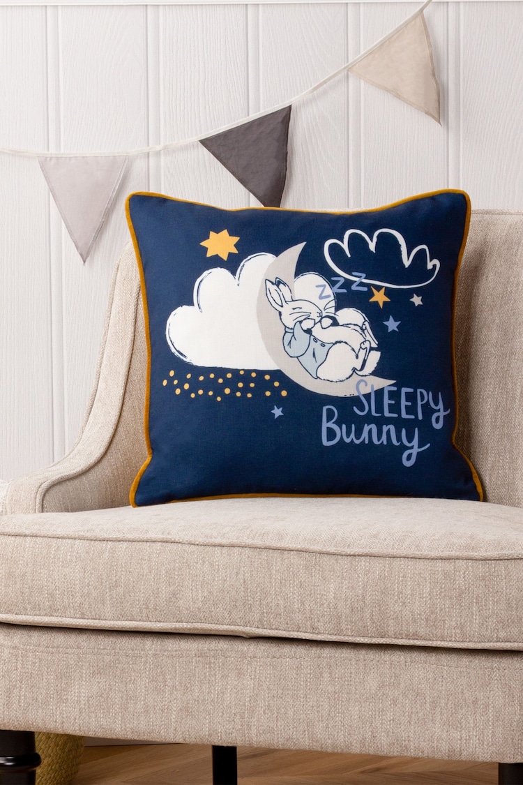 Peter Rabbit™ Blue Sleepy Head Timeless Cushion - Image 1 of 1