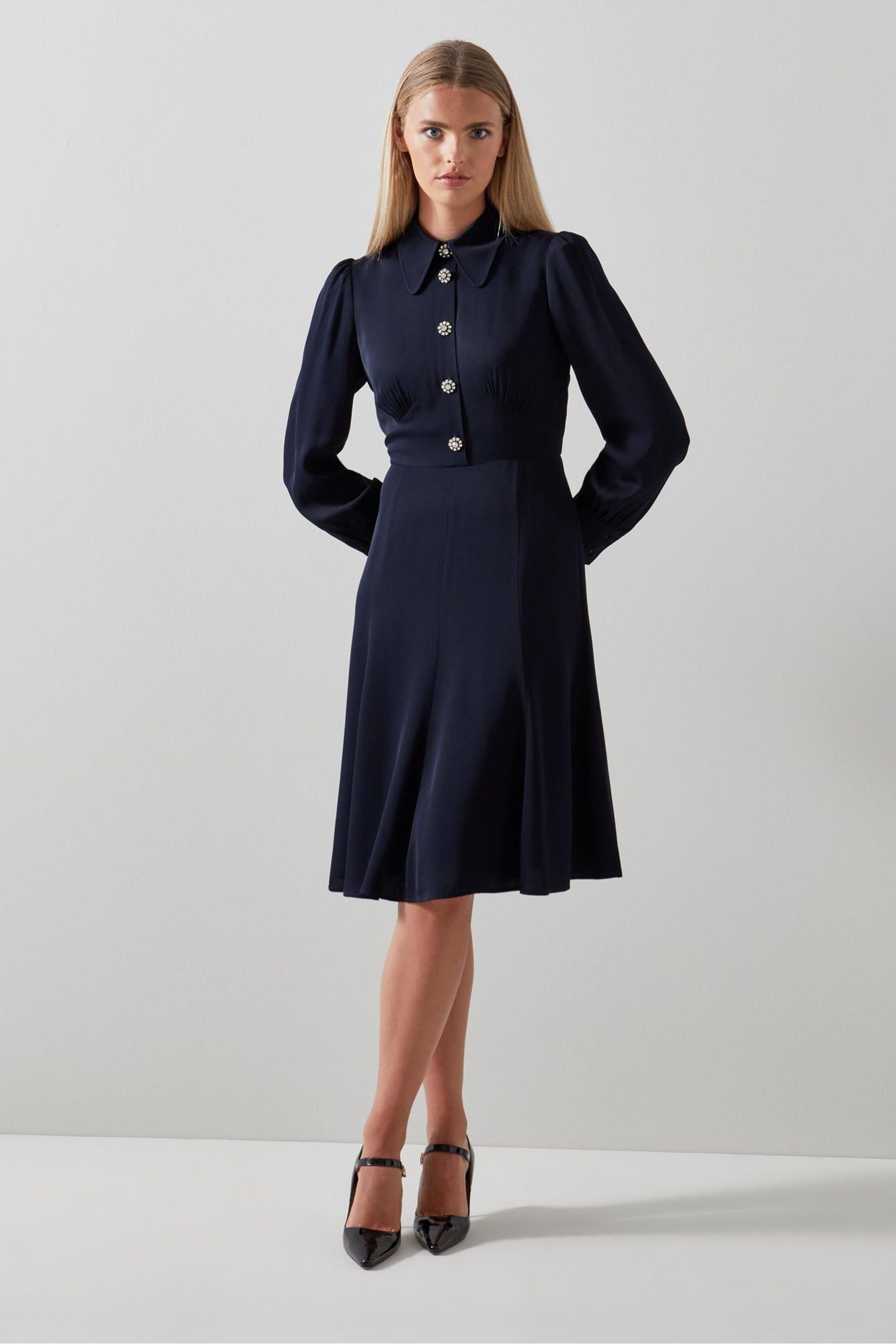 Buy LK Mira Crepe Long Sleeve Tea Dress from the Next UK online