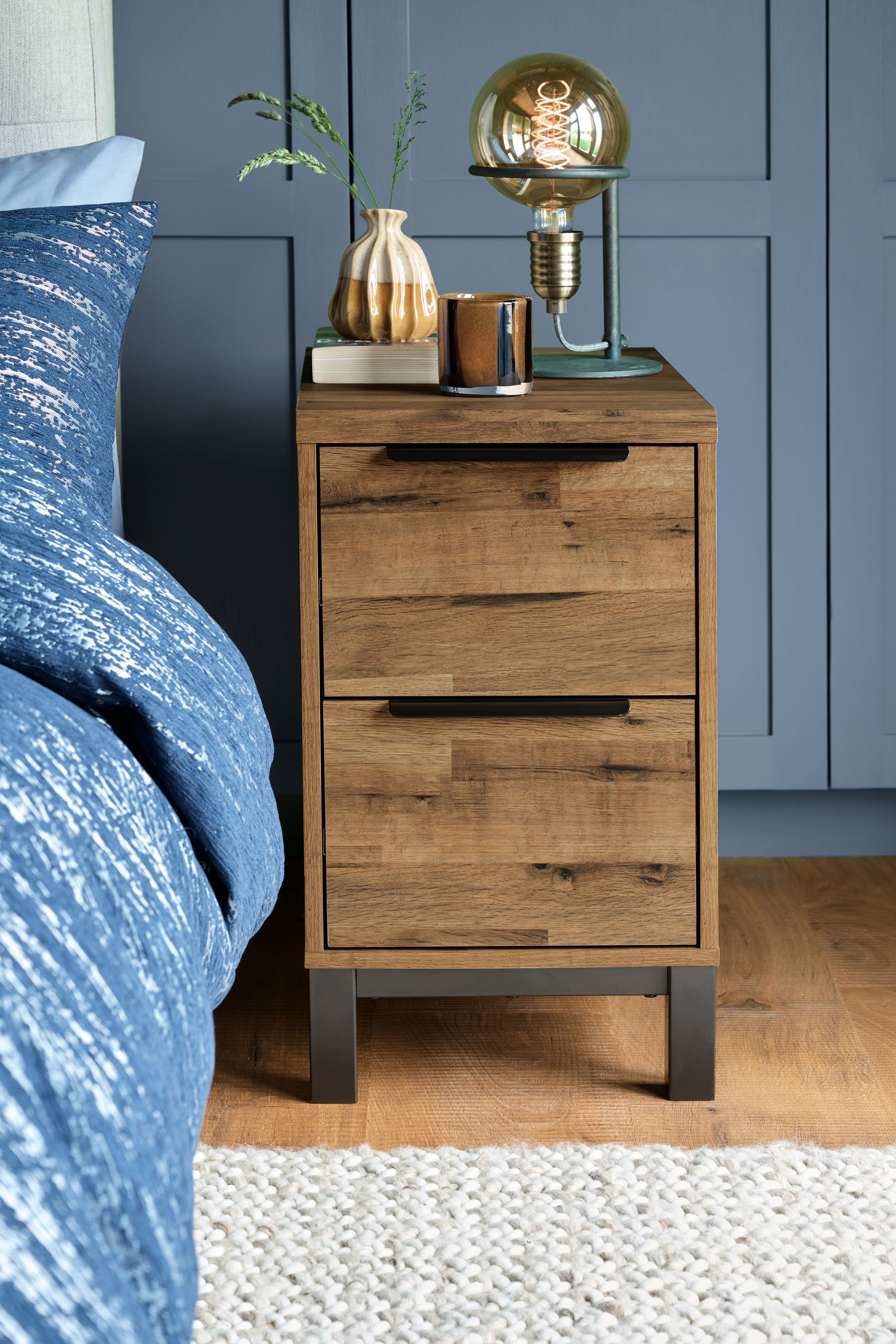 Buy Bronx Oak Effect Bedside Table from the Next UK online shop