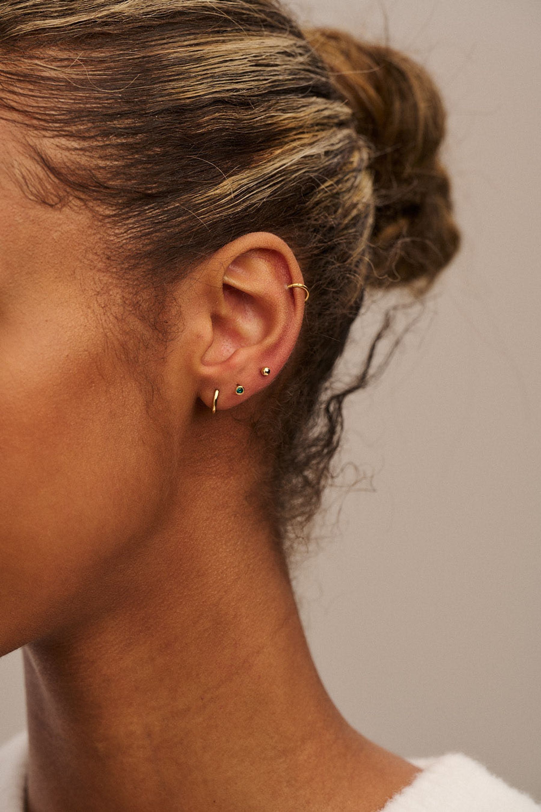 Buy Orelia 18K Gold Swarovski Stud & Hoop Earring 3 Pack EMD from the