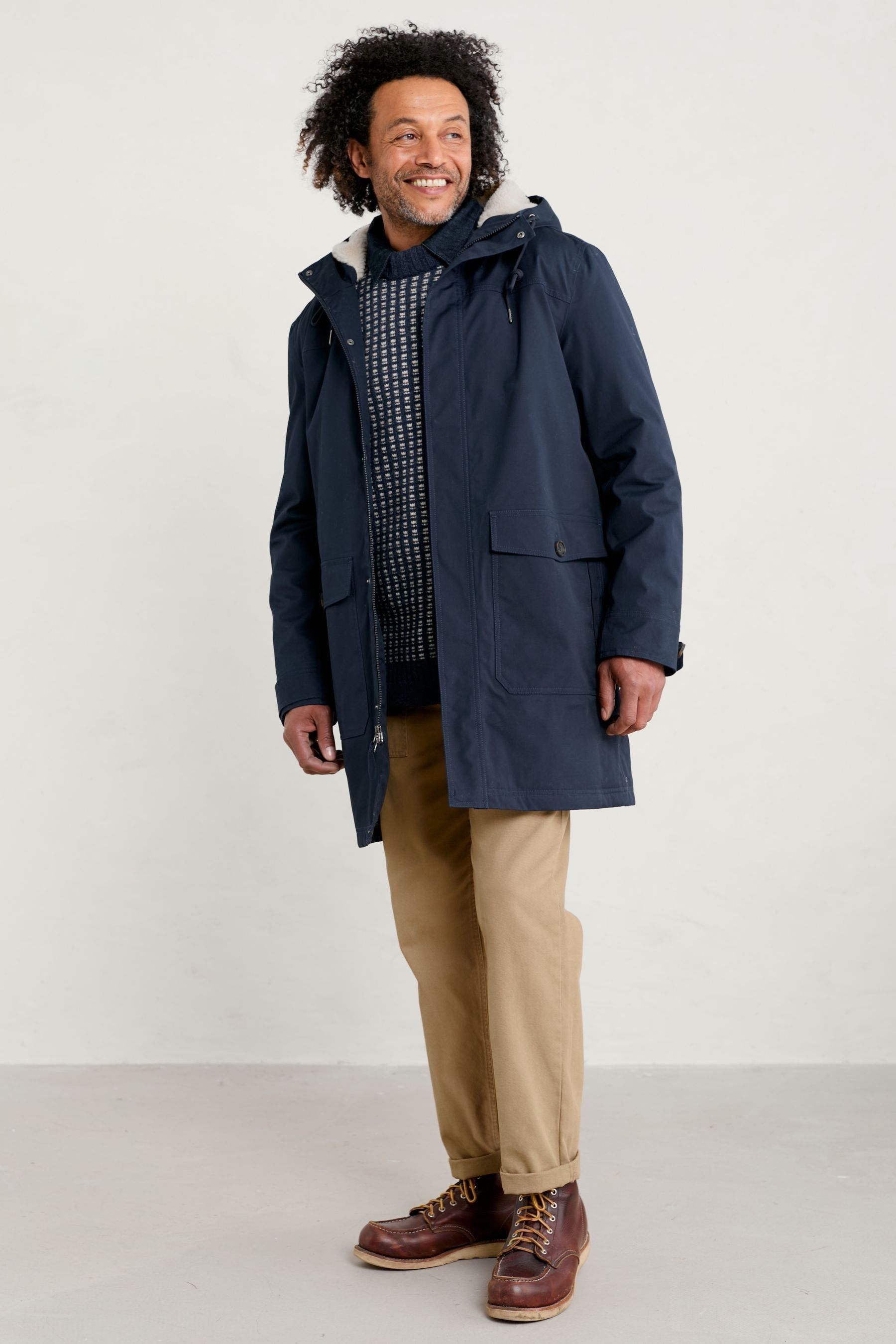 Buy Seasalt Cornwall Navy Blue Waterproof Tidesman Coat from the Next