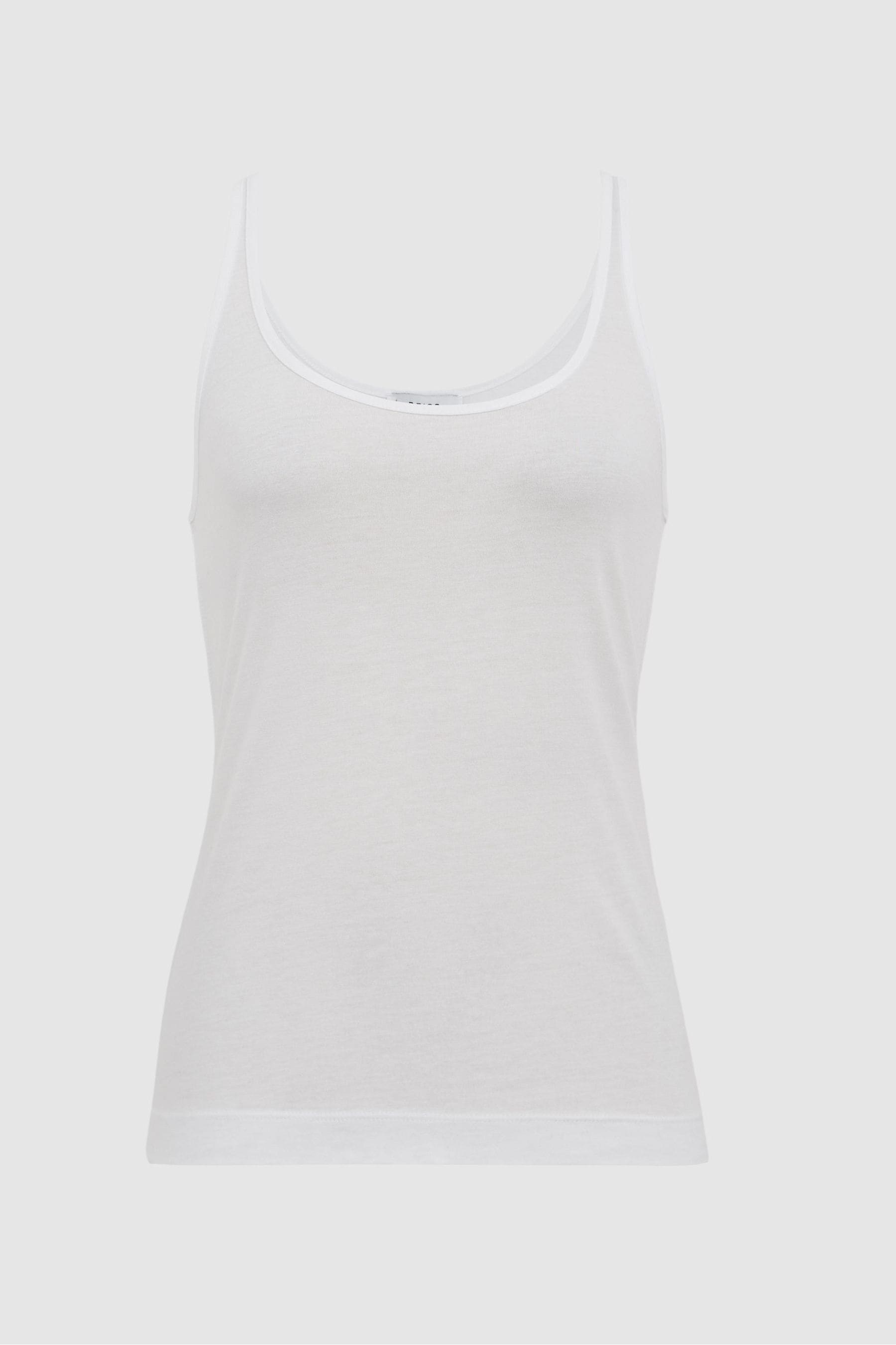 Buy Reiss White Arla Scoop Neck Second Skin Vest Top from the Next UK ...