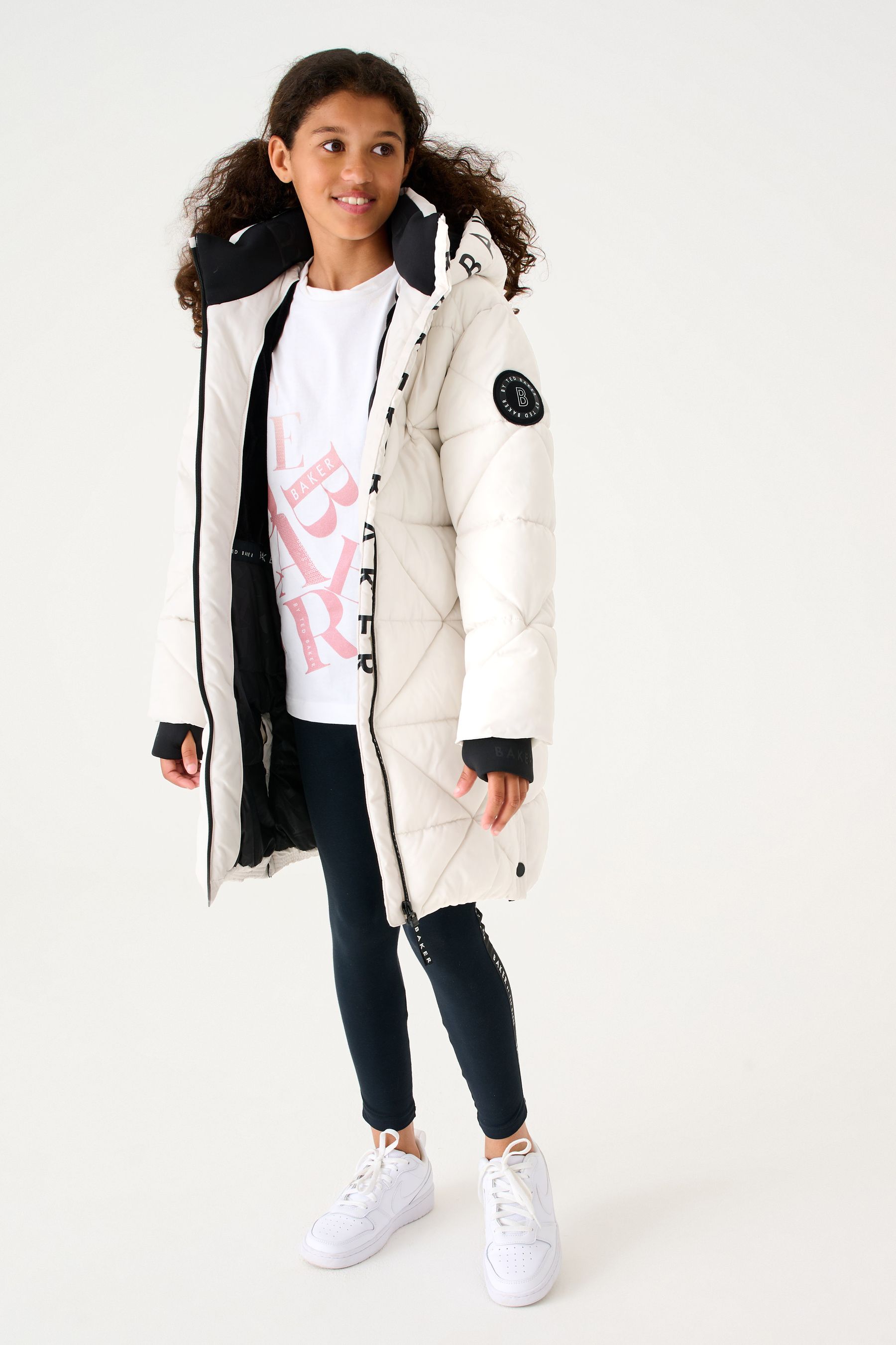 Buy Baker by Ted Baker Shower Resistant Quilted Longline Coat from Next