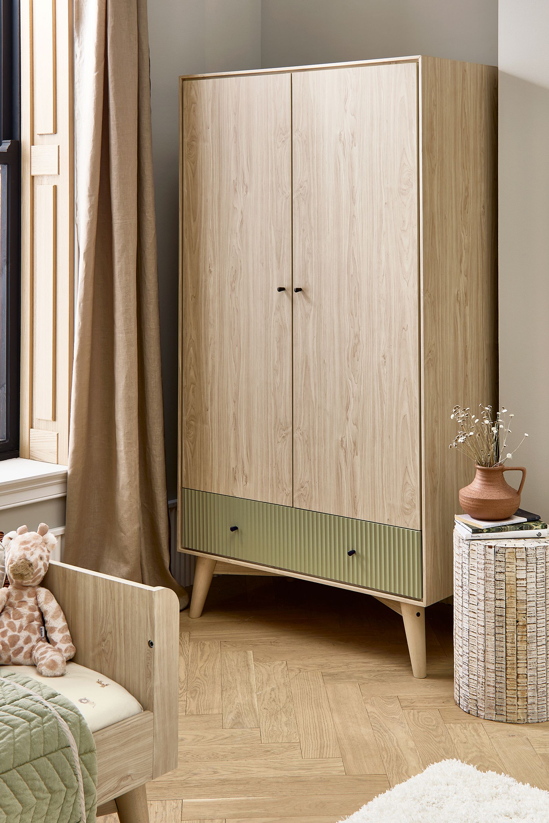 Buy Mamas & Papas Natural Olive Green Coxley Wardrobe from the Next UK