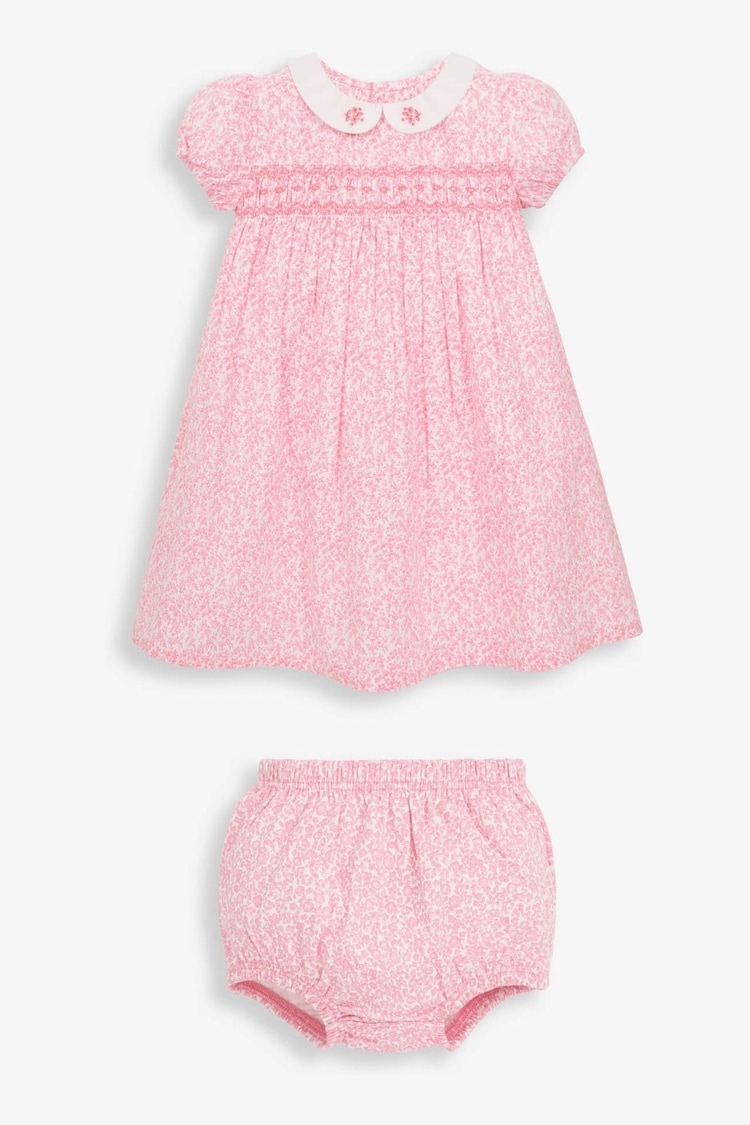 JoJo Maman Bébé Pink 100% Cotton Dress - Image 1 of 1