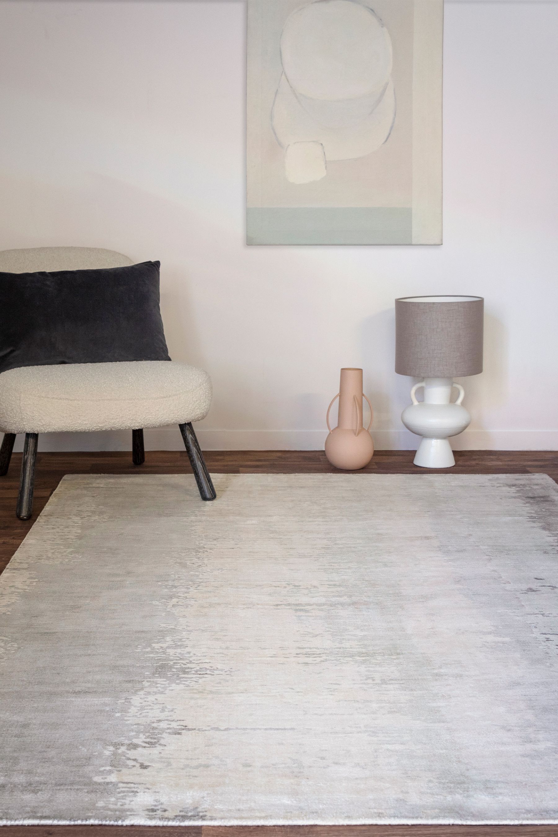 Buy Asiatic Rugs Grey Juno Citrine 100 Viscose Screen Printed Rug from