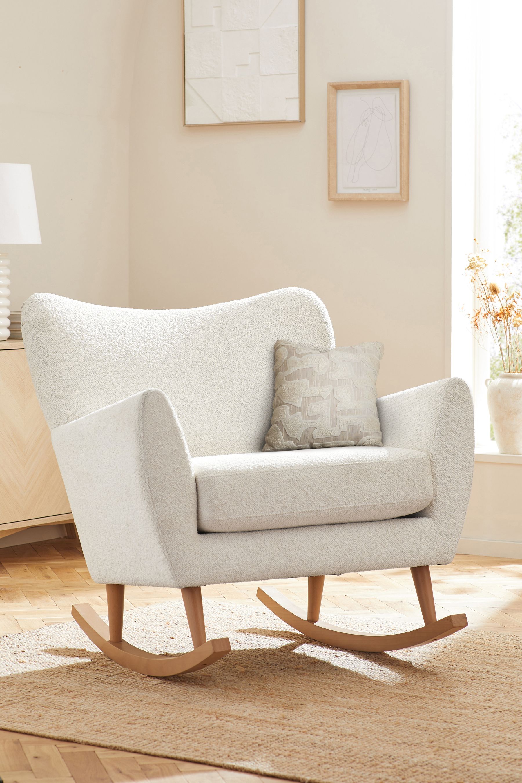 Buy Casual Boucle Oyster Snuggle Seat Snuggle Seat Wilson Rocking Chair