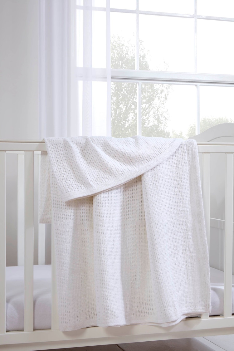 Martex Baby White Cellular 100% Cotton Blanket - Image 1 of 1