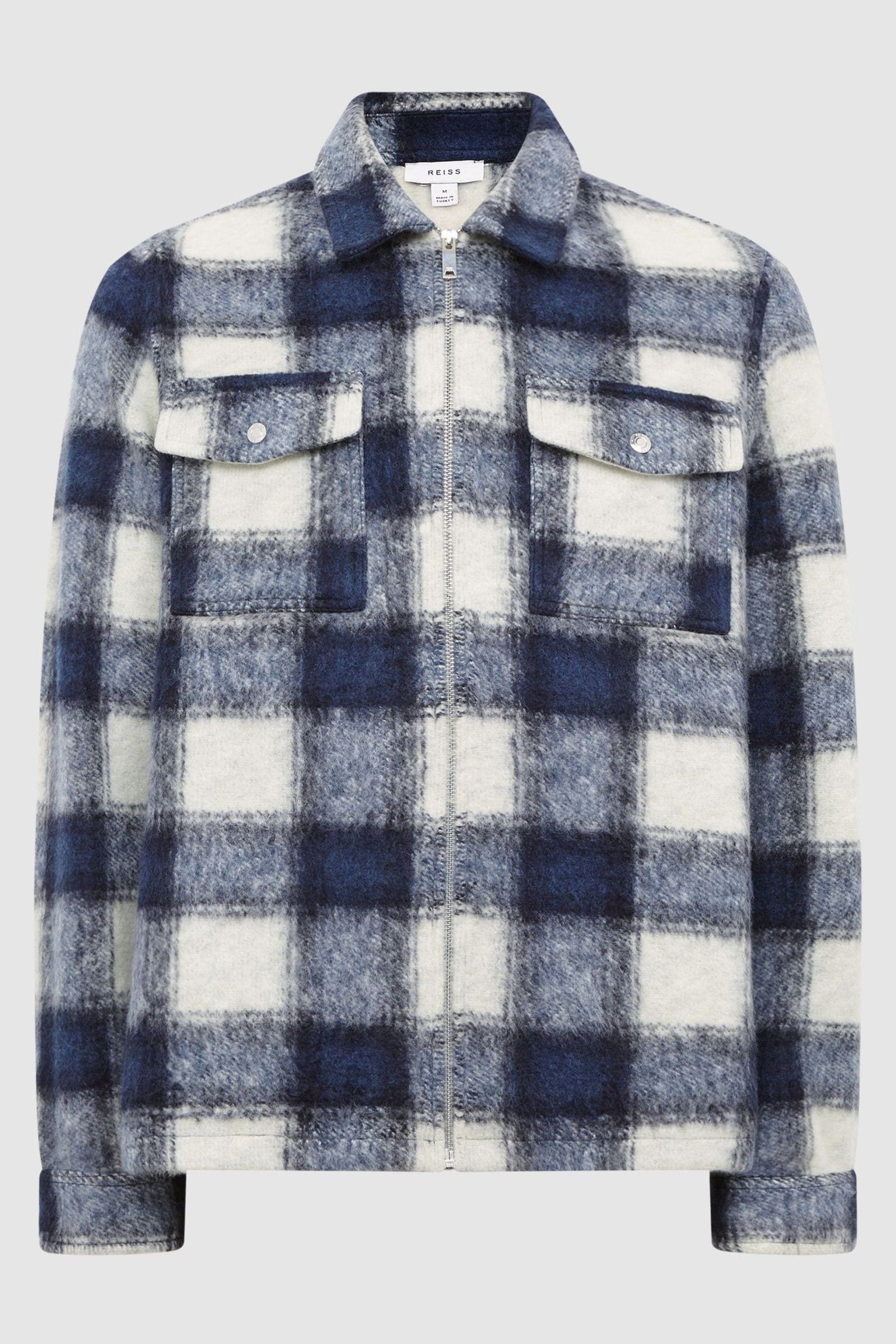 Buy Reiss Blue Angelo Check Zip Overshirt from the Next UK online shop