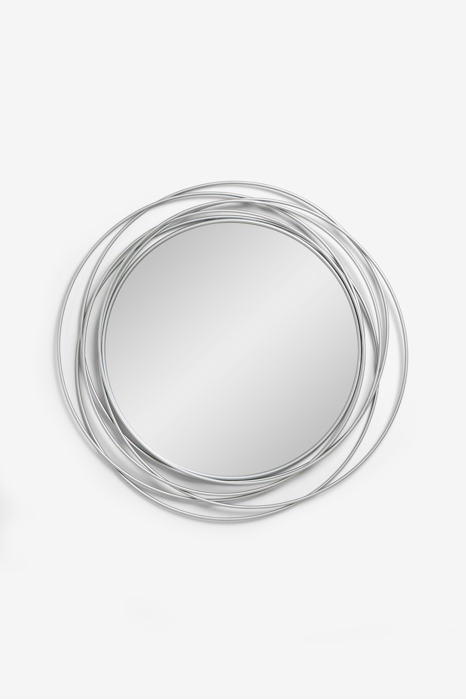 Buy Silver Contemporary Wire 91x91cm Wall Mirror from the Next UK