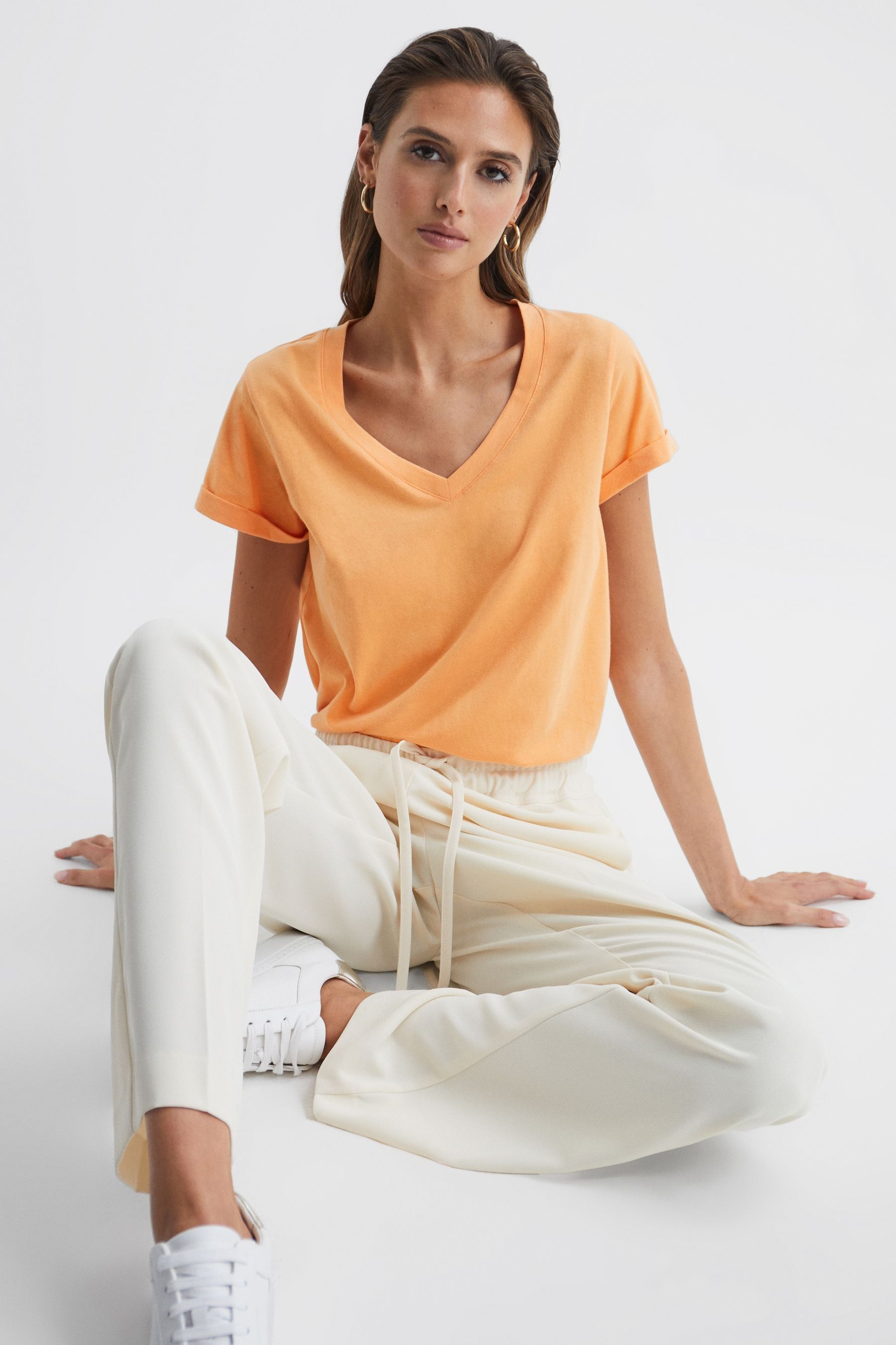 Buy Reiss Luana CottonJersey VNeck TShirt from the Next UK online shop