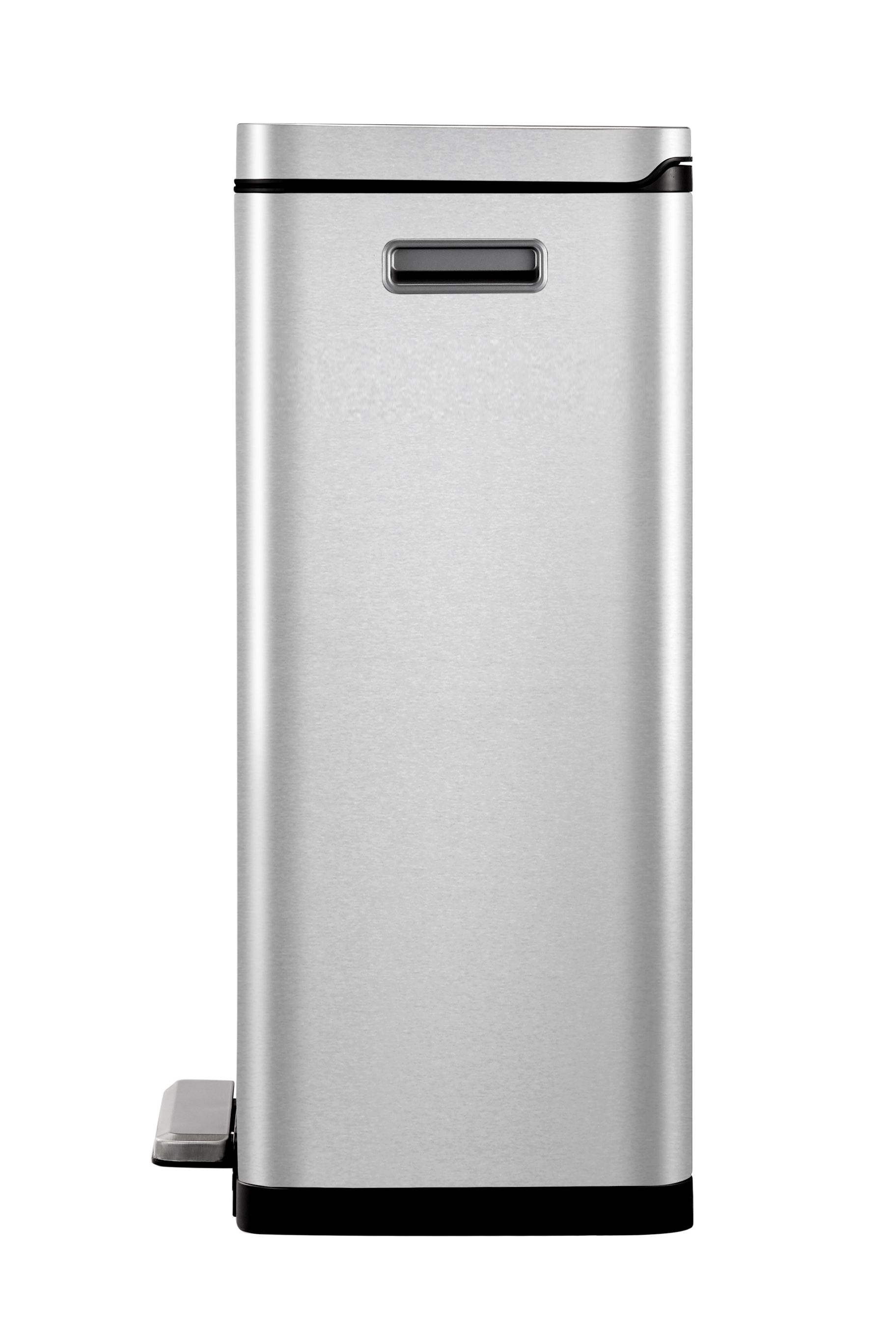 Buy Eko Silver X Cube Stainless Steel Recycling Bin 20+20L from the