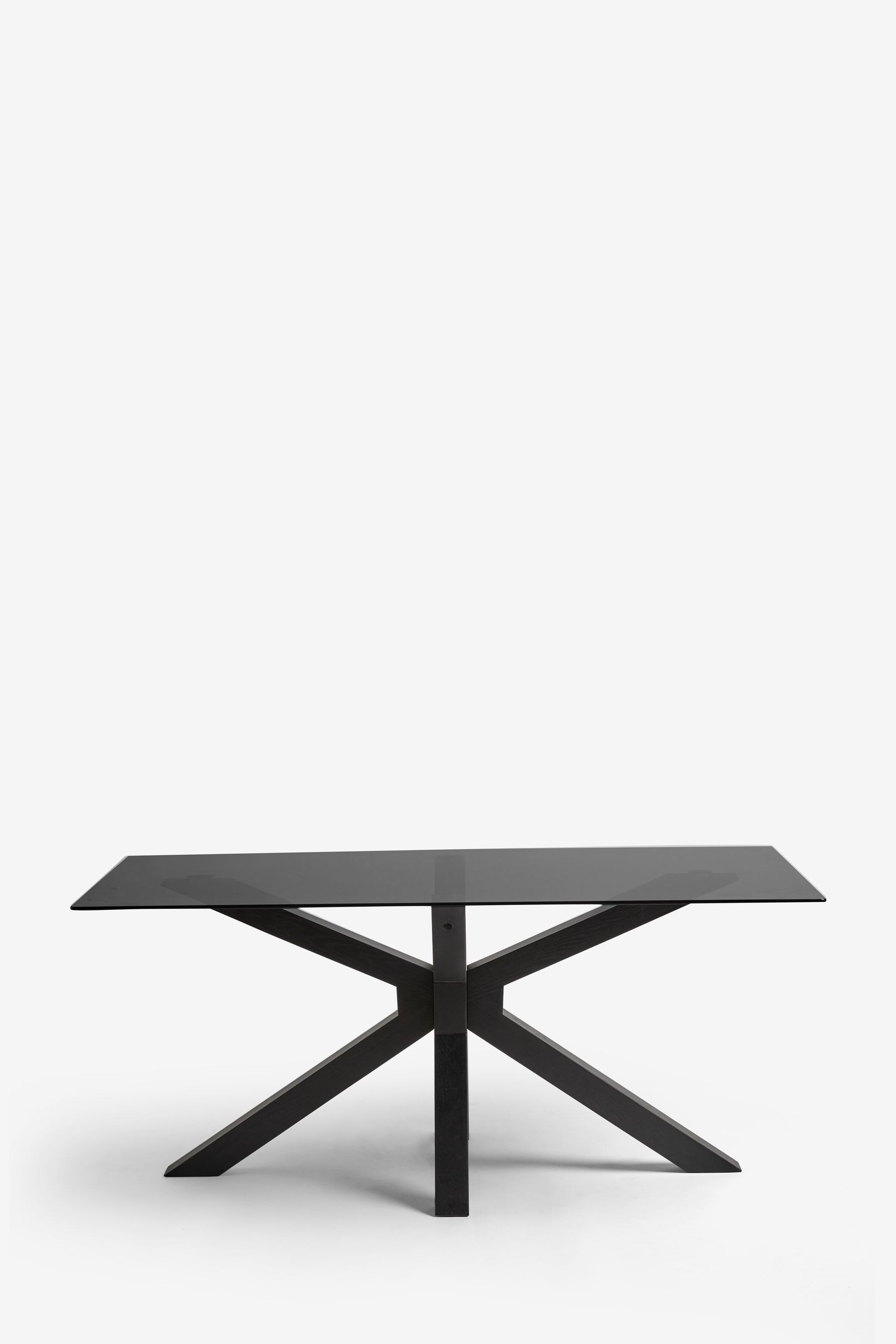 Buy Black Oak Effect Oslo Solid Oak & Glass Bar 6 Seater Dining Table