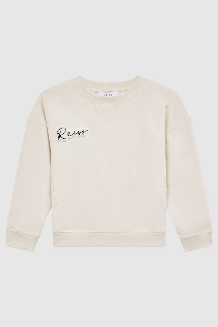 Reiss Oatmeal Natasha Senior Fleece Crew Neck Jumper - Image 1 of 1