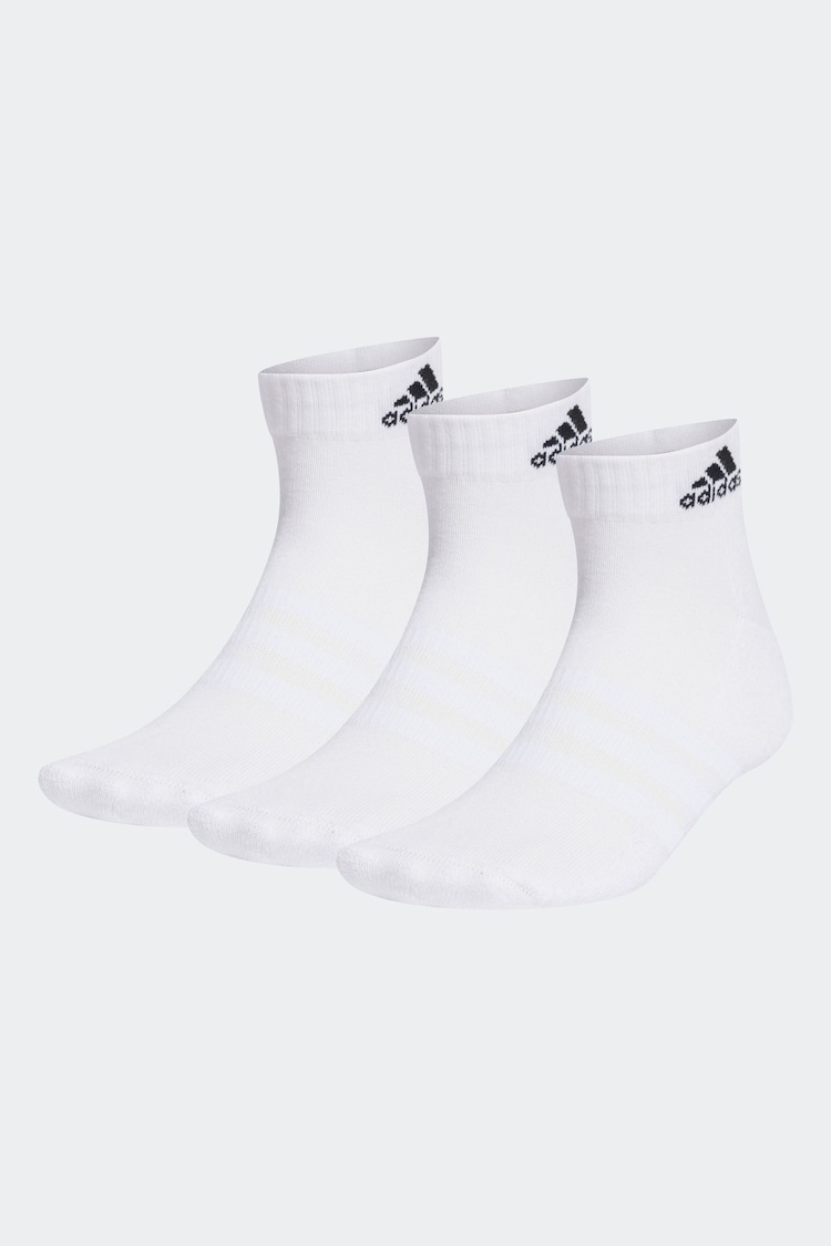 adidas Ghost White Cushioned Sportswear Ankle Socks 3 Pack - Image 1 of 1