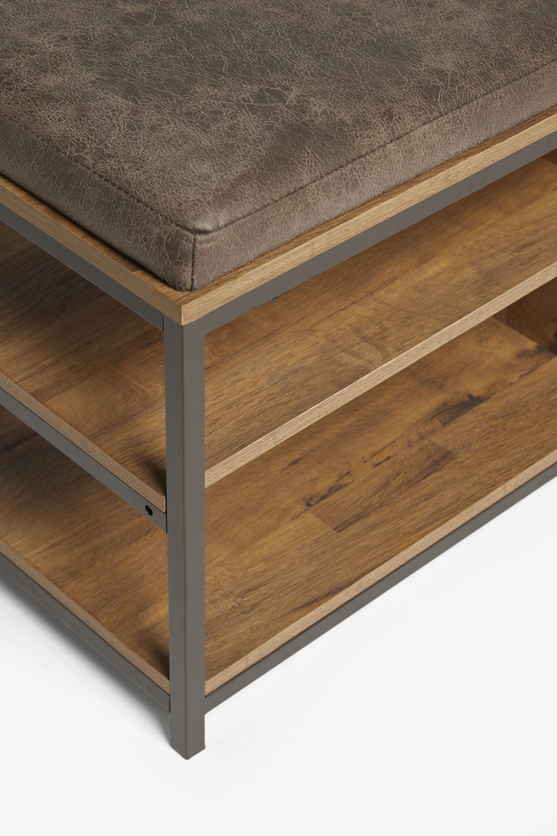 Buy Dark Natural Bronx Bronx Oak Effect Storage Bench and Coat Stand