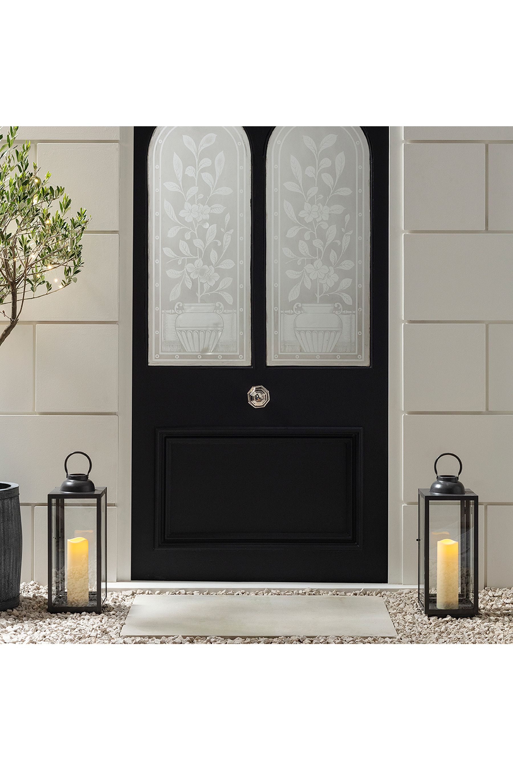 Buy Lights4fun Grey Slate Metal Outdoor Battery Operated LED Candle Lantern from the Next UK