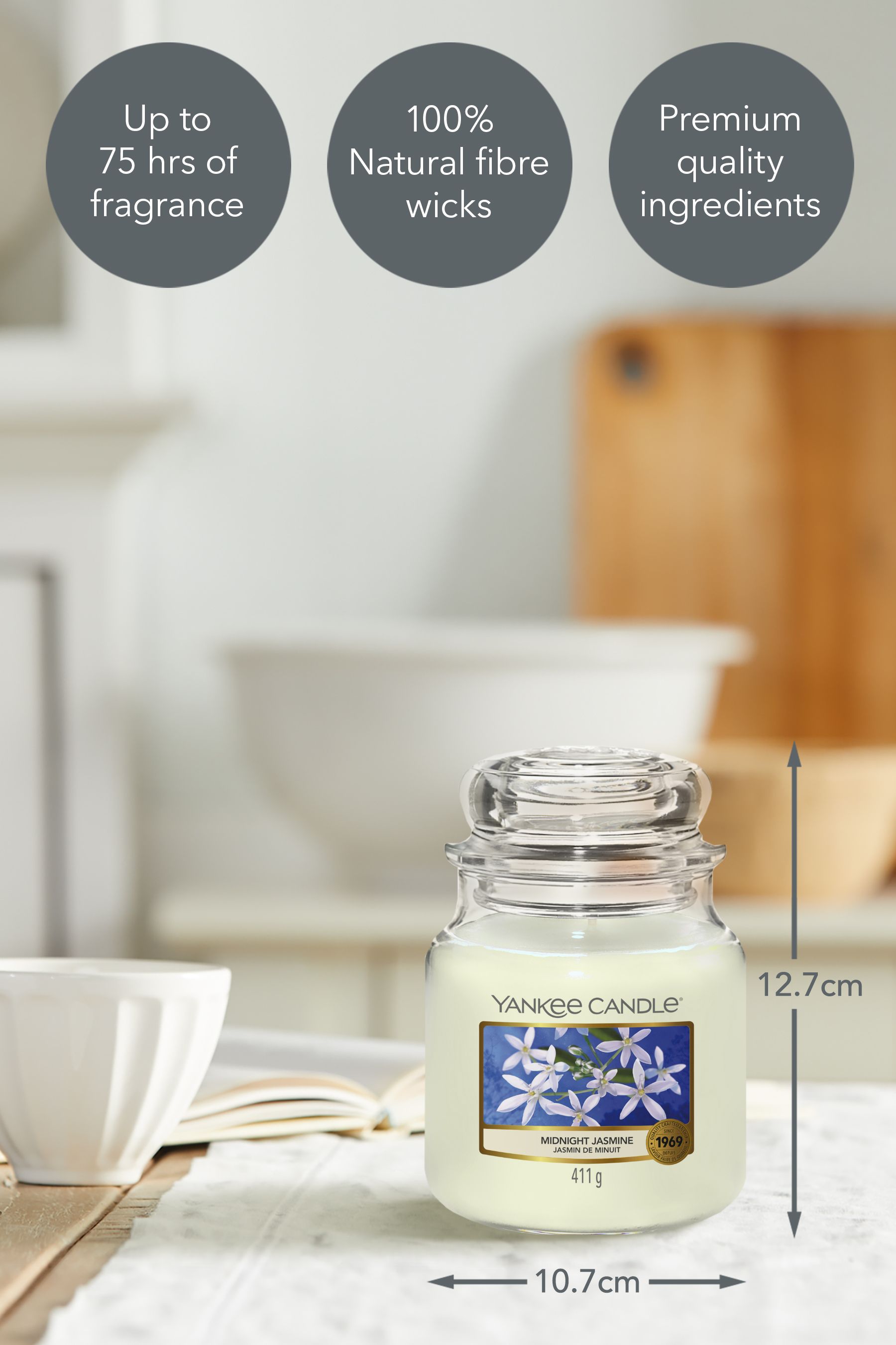 Buy Yankee Candle Original Medium Jar Scented Candle, Midnight Jasmine