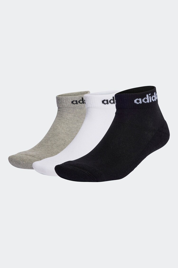 adidas Multi Linear Ankle Cushioned Socks 3 Pack - Image 1 of 1