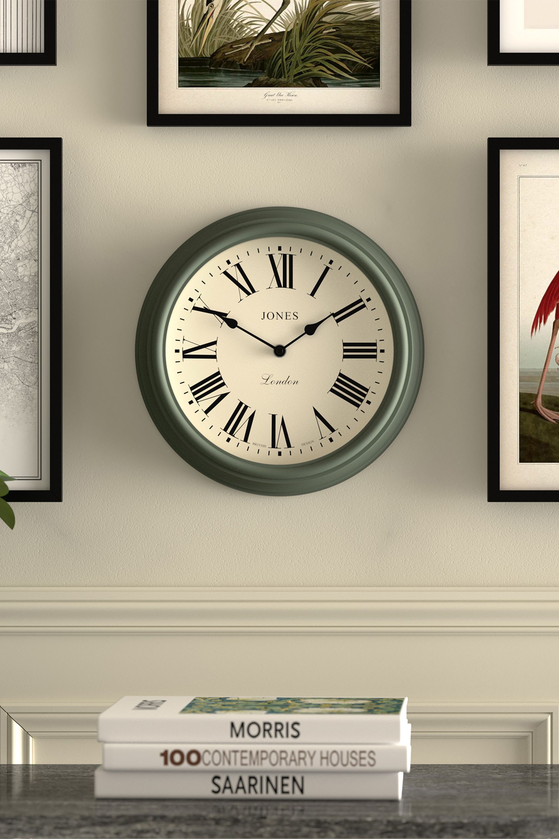 Buy Jones Clocks Green Moss Green Wall Clock from the Next UK