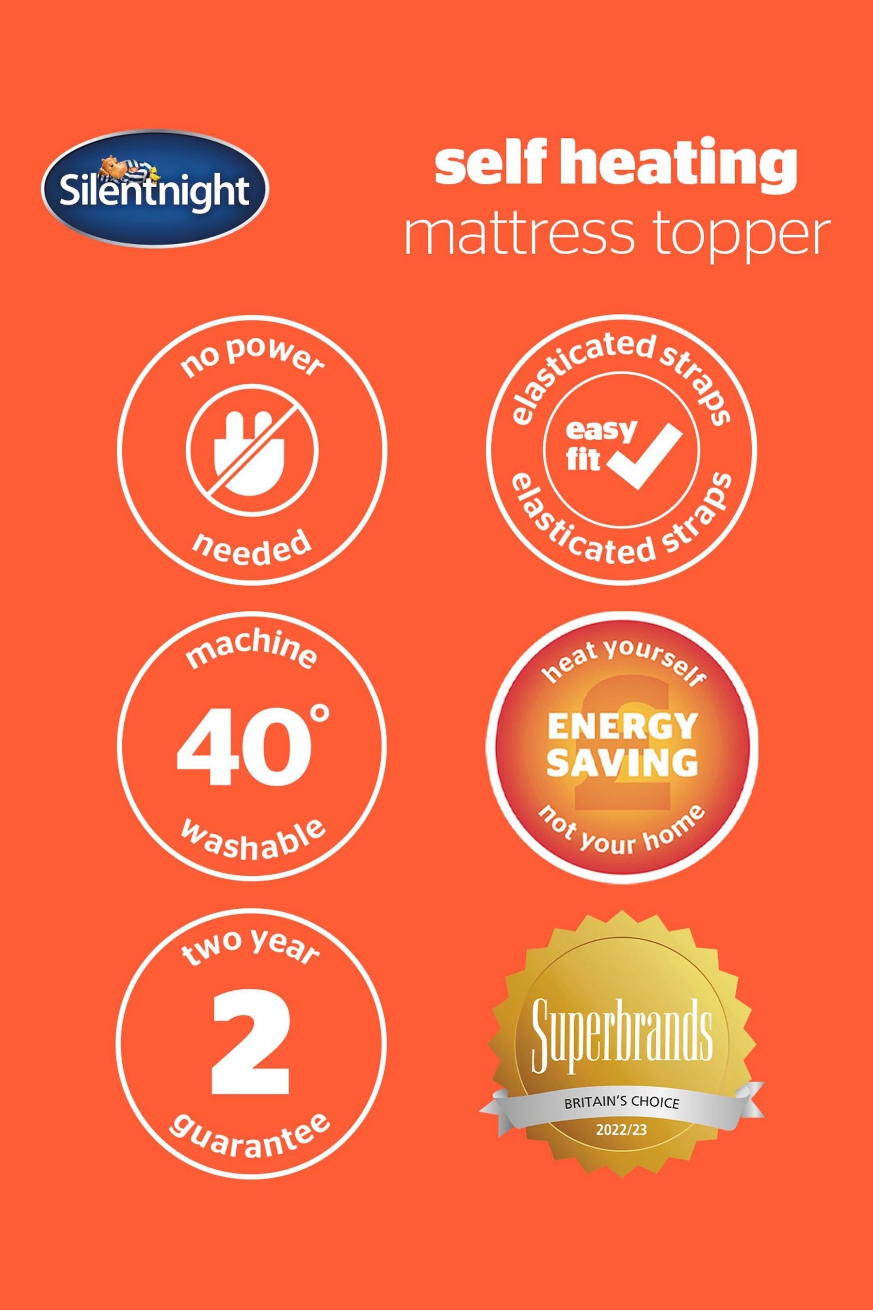 Buy Silentnight White Self Heating Mattress Topper from the Next UK