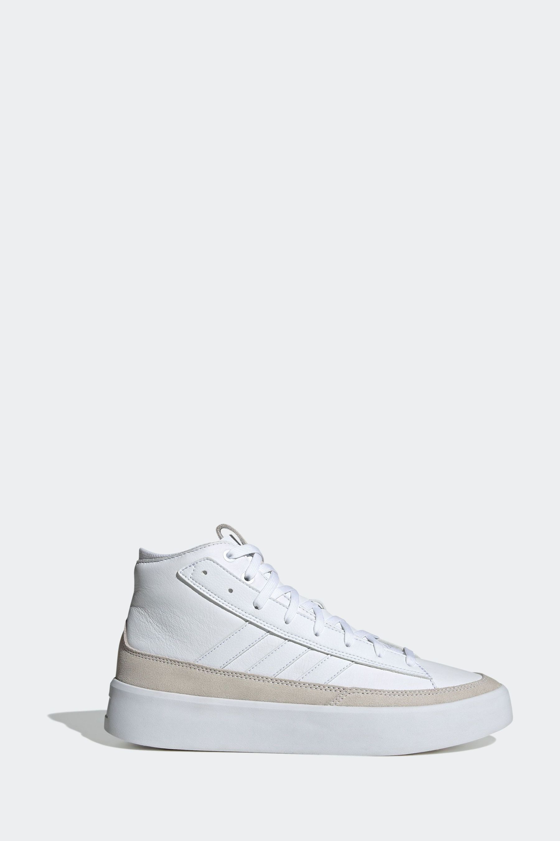 Buy adidas White Znsored HI Prem Leather Trainers from the Next UK ...