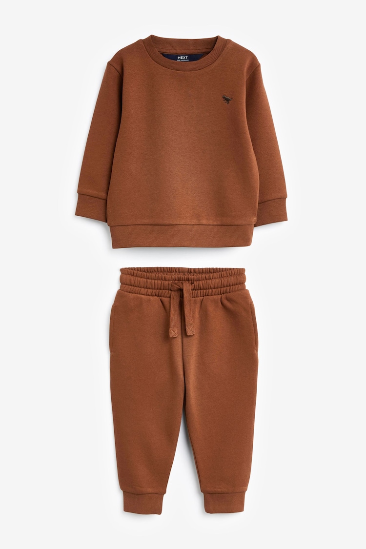 Chocolate Brown Jersey Sweatshirt And Joggers Set (3mths-7yrs) - Image 1 of 1