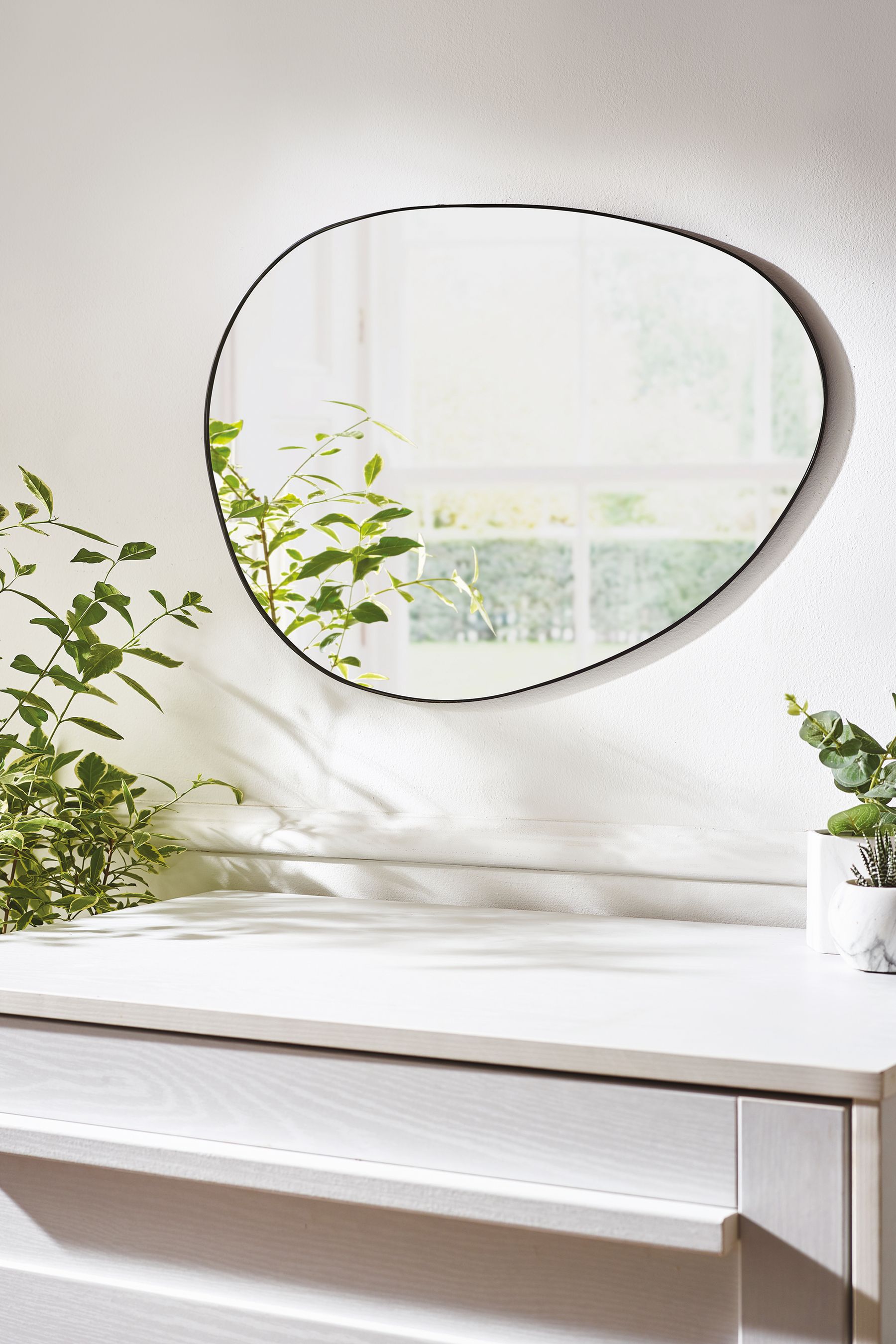 Buy Black Pebble Round Bathroom Wall Mirror from the Next UK online shop