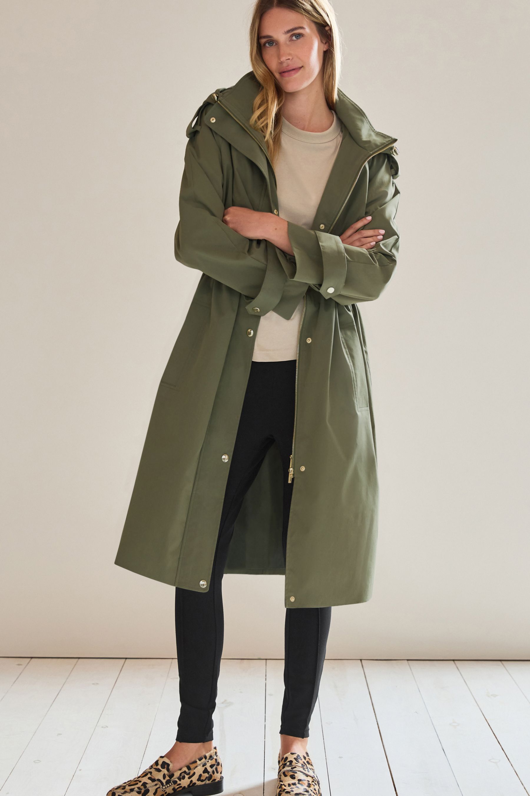 Buy Khaki Green Lightweight Shower Resistant Parka Jacket from Next Ireland