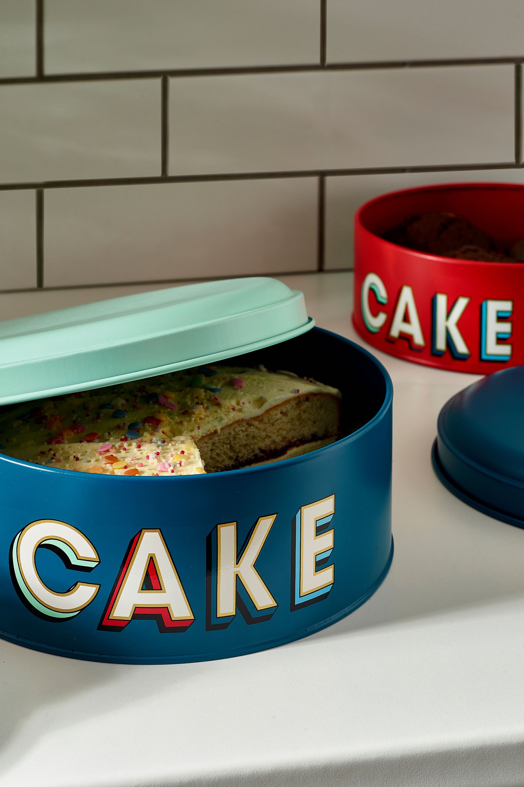 Buy Set of 2 Teal Blue Retro Cake Tins from Next Ireland