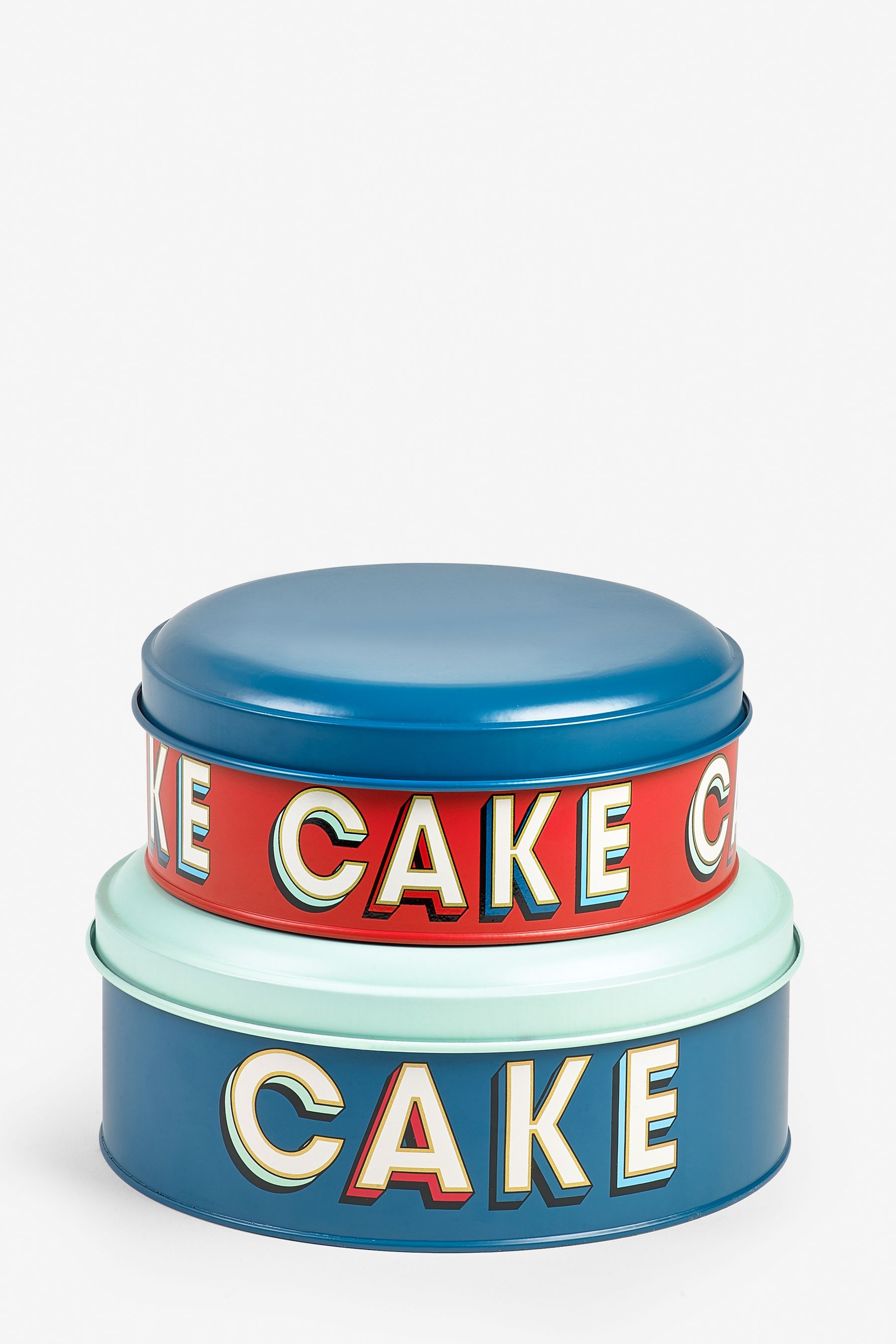 Buy Set of 2 Teal Blue Retro Cake Tins from Next Ireland