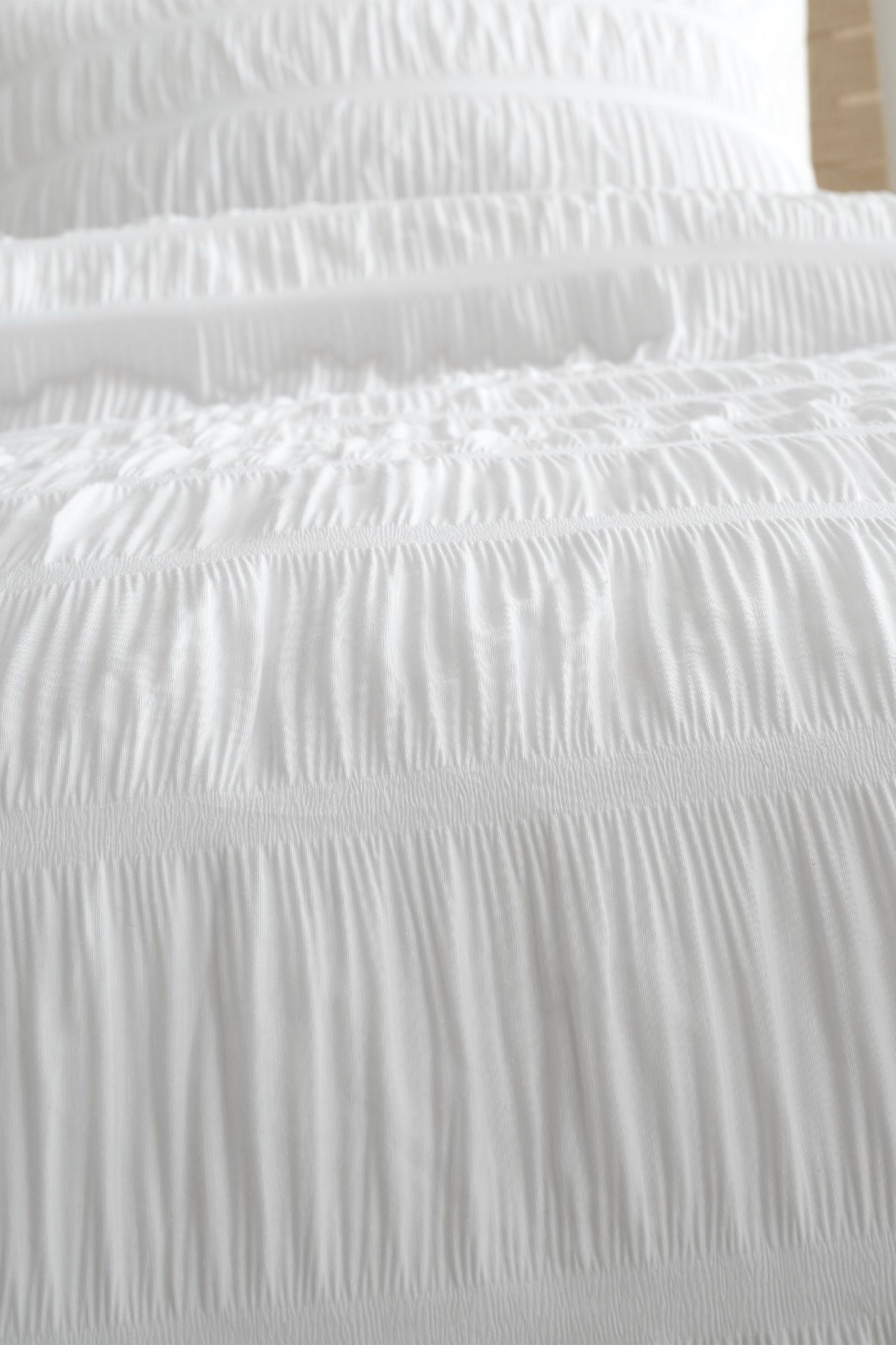 Catherine Lansfield Seersucker Bettwäsche-Set Einzelbett – Weiß, Mit Kissenbezug, 55% Baumwolle, 45% Polyester