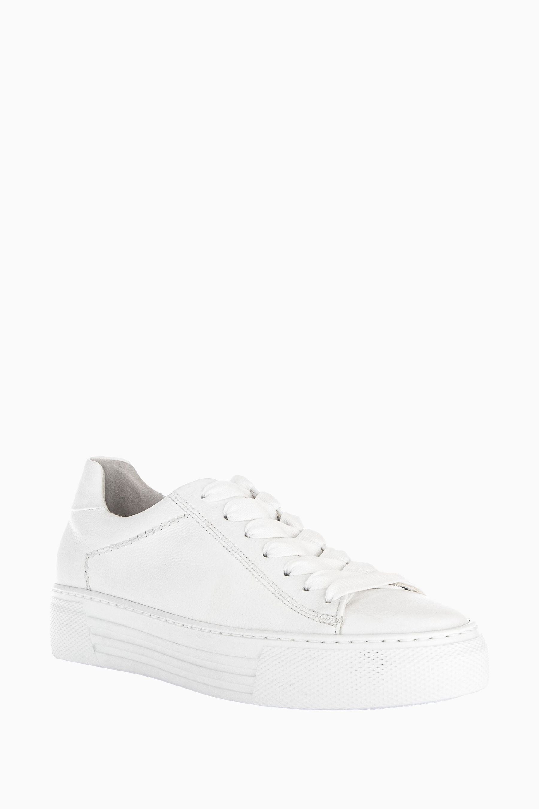 Buy Gabor Camrose White Leather Casual Trainers from the Next UK online ...