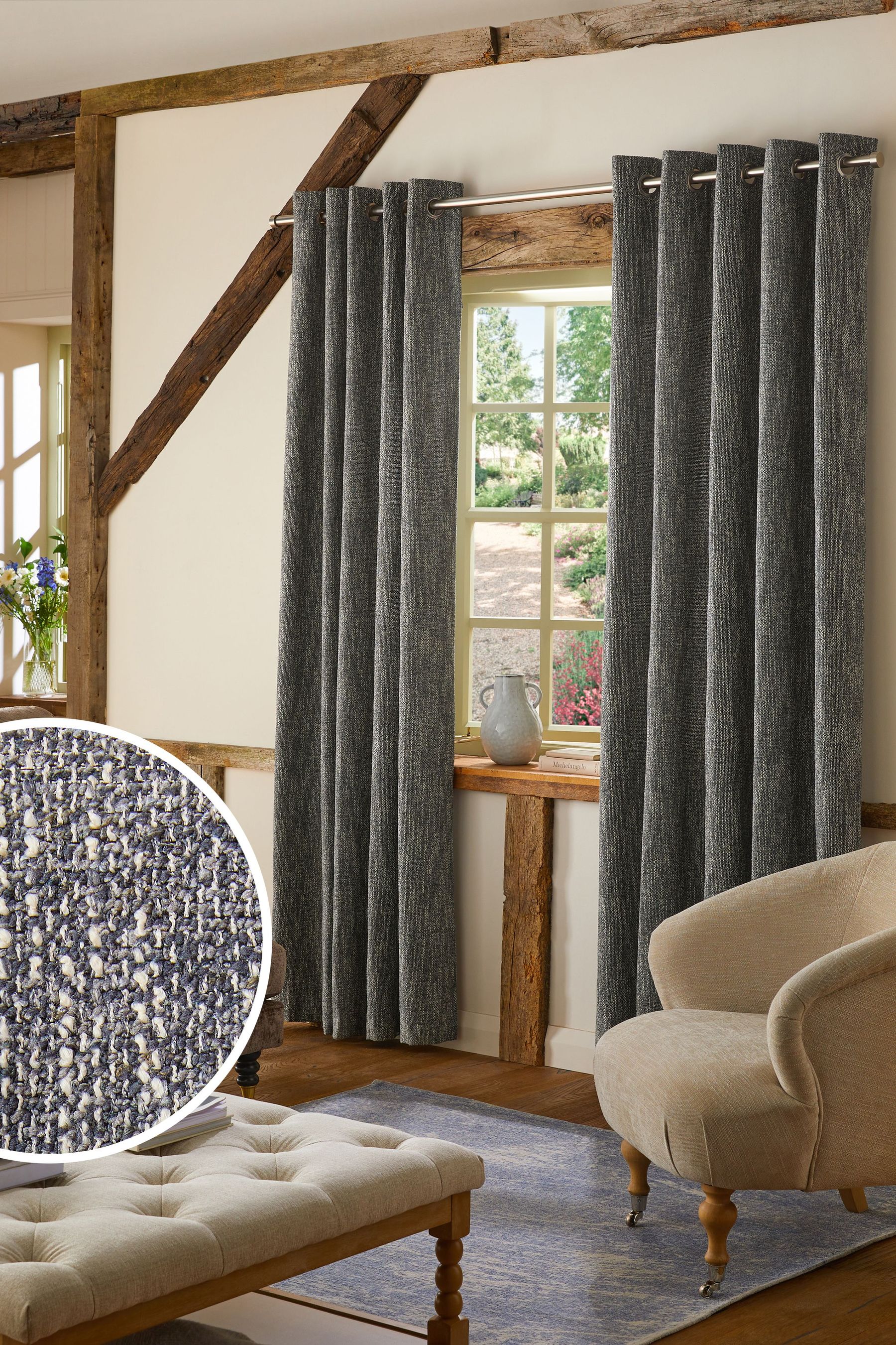 Buy Bobble Texture Eyelet Curtains from Next Ireland