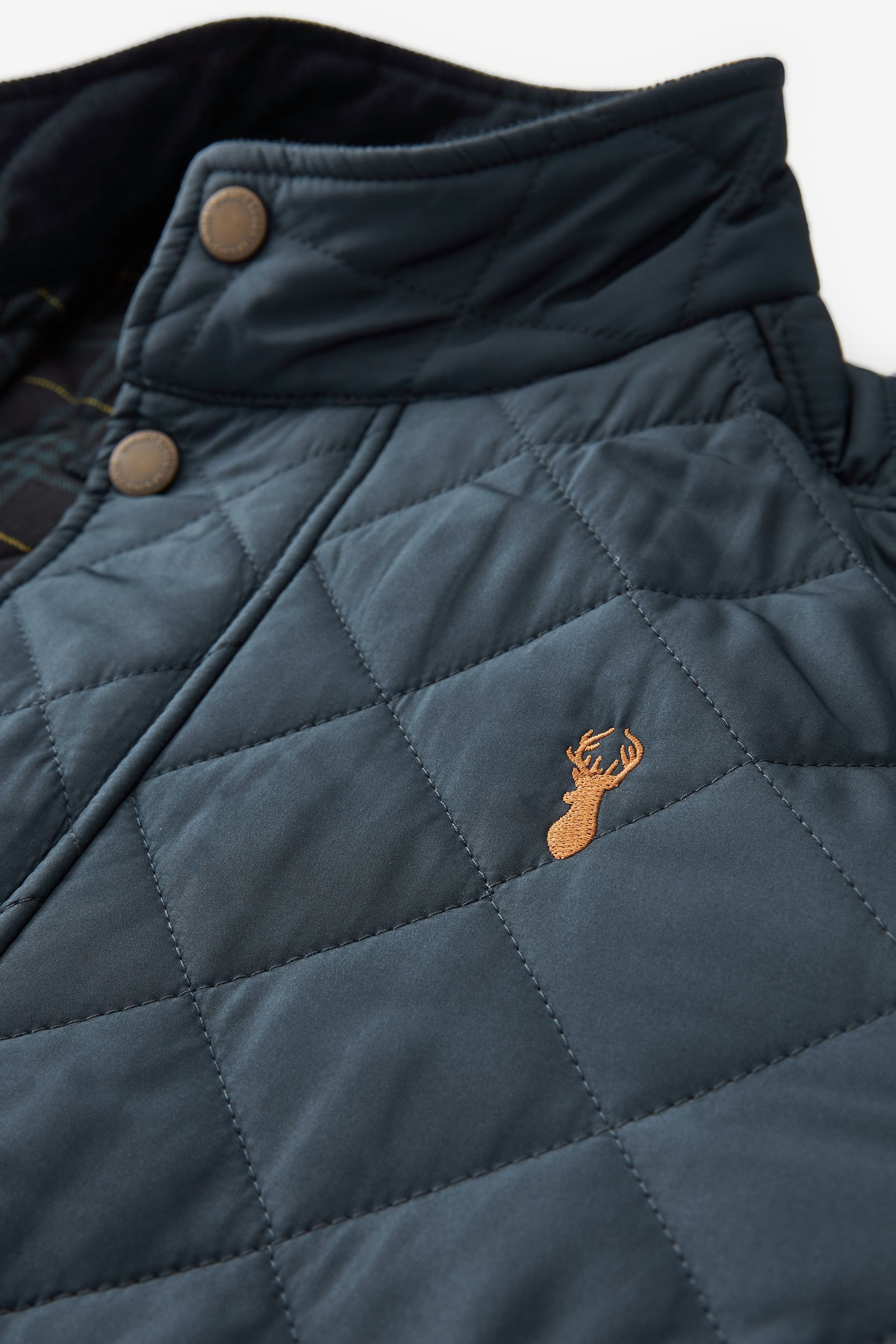 Buy Navy Blue Diamond Quilt Corduroy Collared Funnel Jacket from Next