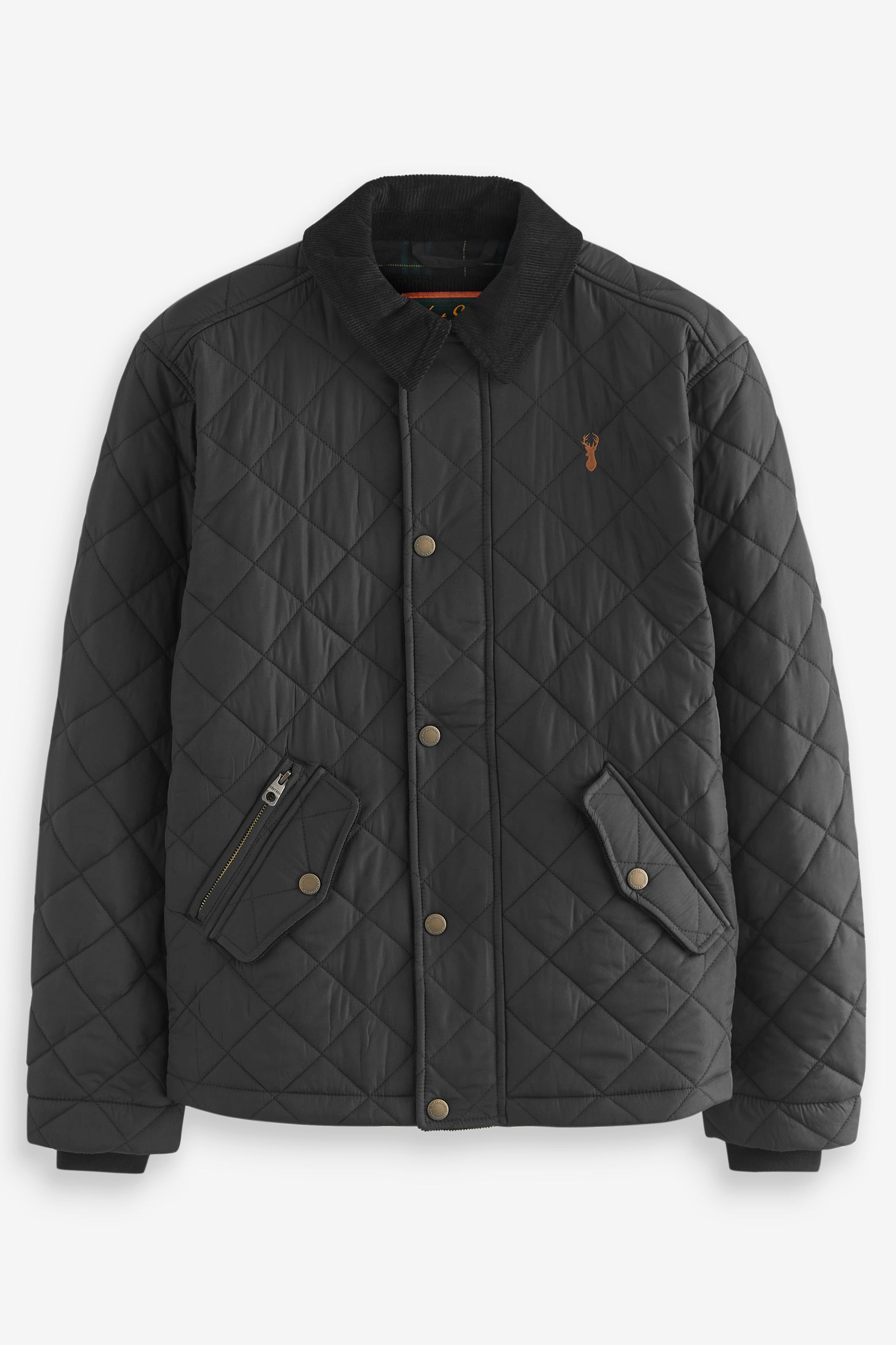 Buy Black Diamond Quilt Corduroy Collared Jacket from Next United Arab ...