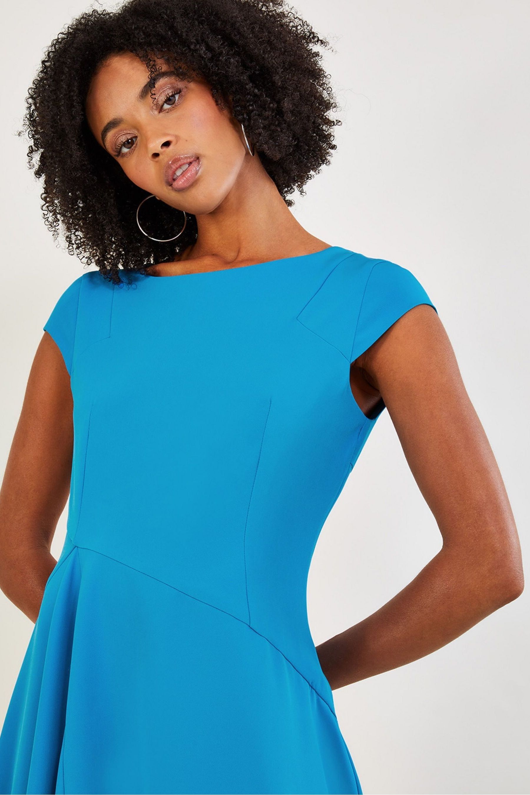 Buy Monsoon Blue Sarah Structured Midi Dress from Next Ireland